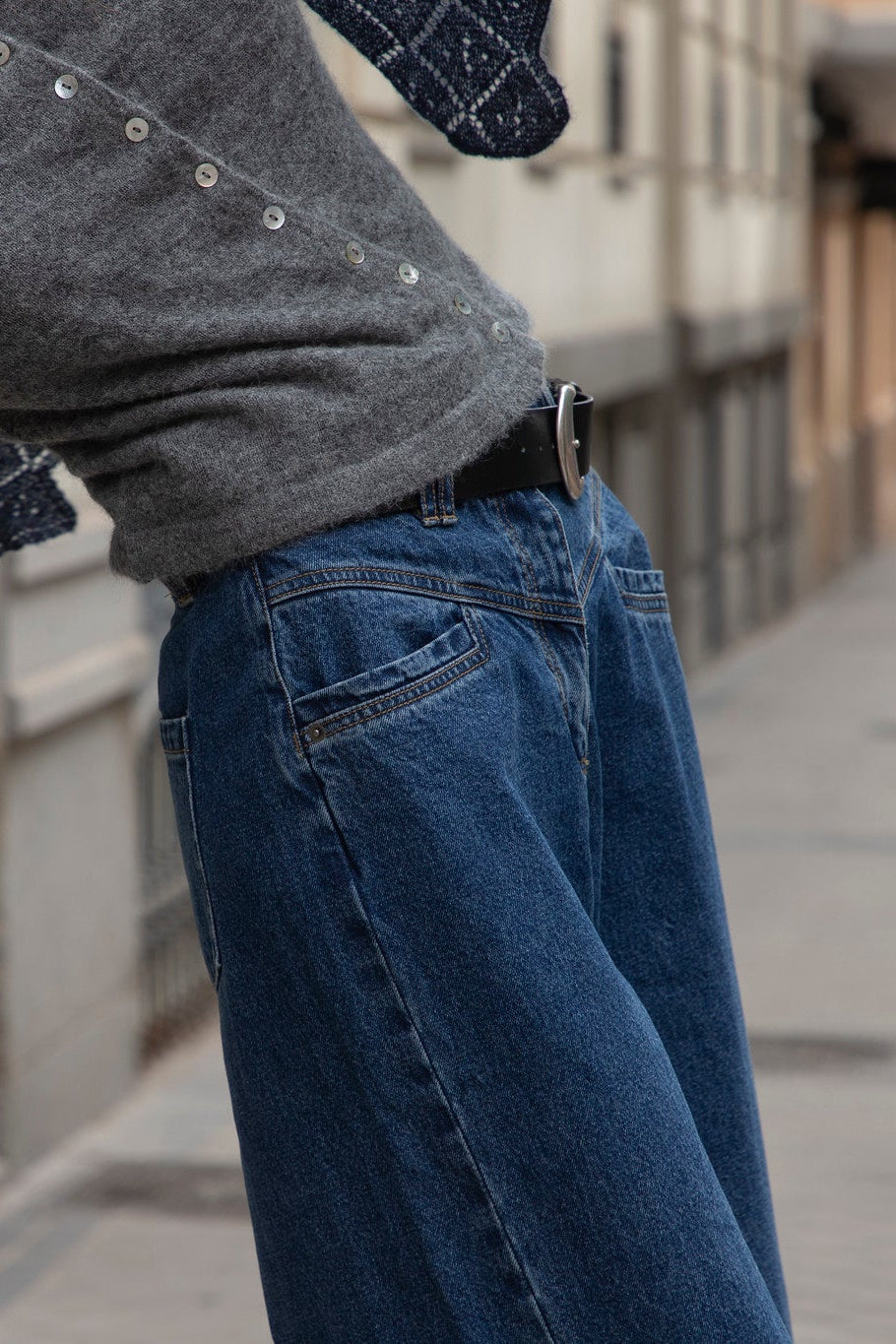 Adjustable Denim Trousers