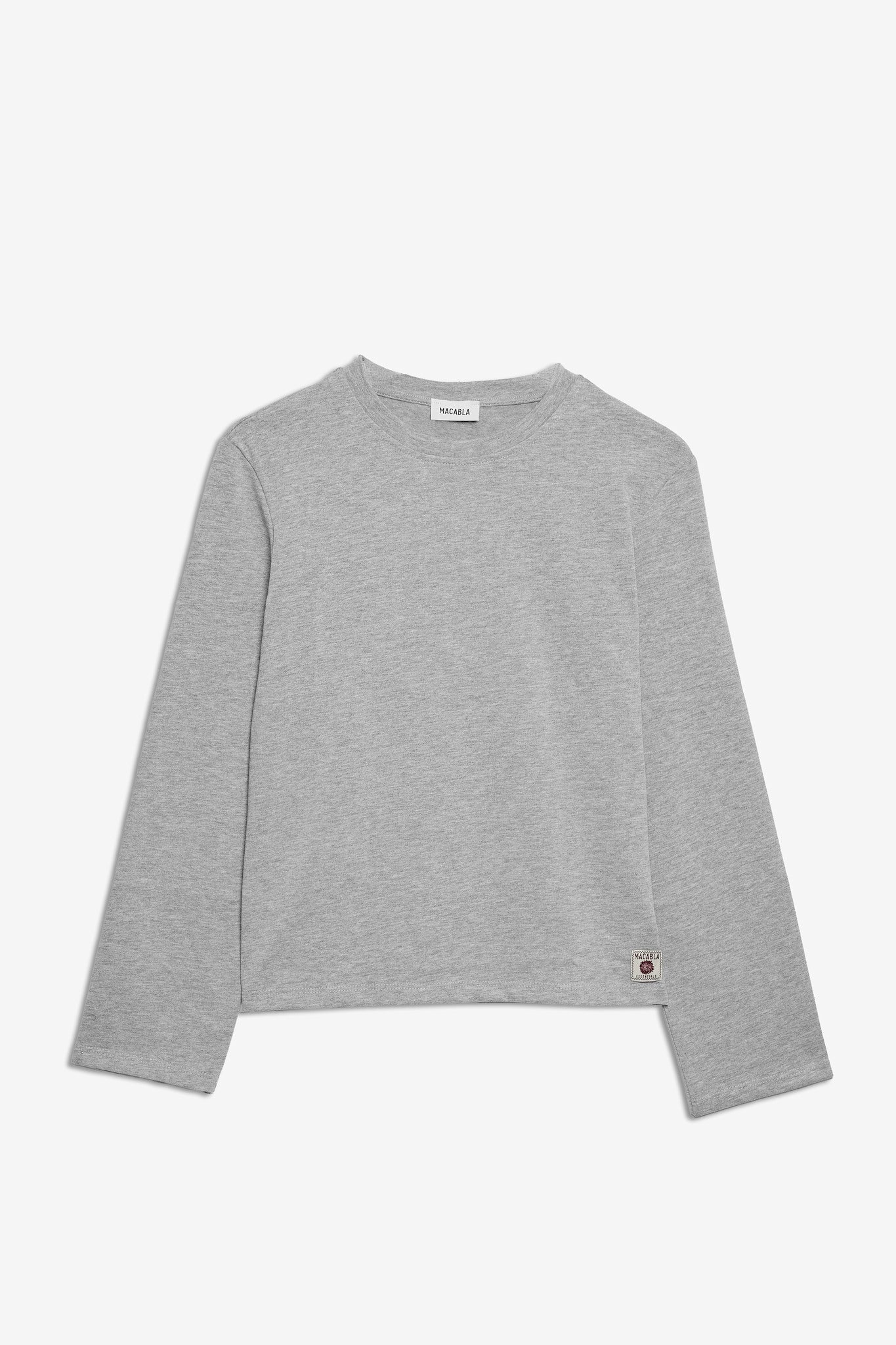 Camiseta Algodón Manga Larga Gris