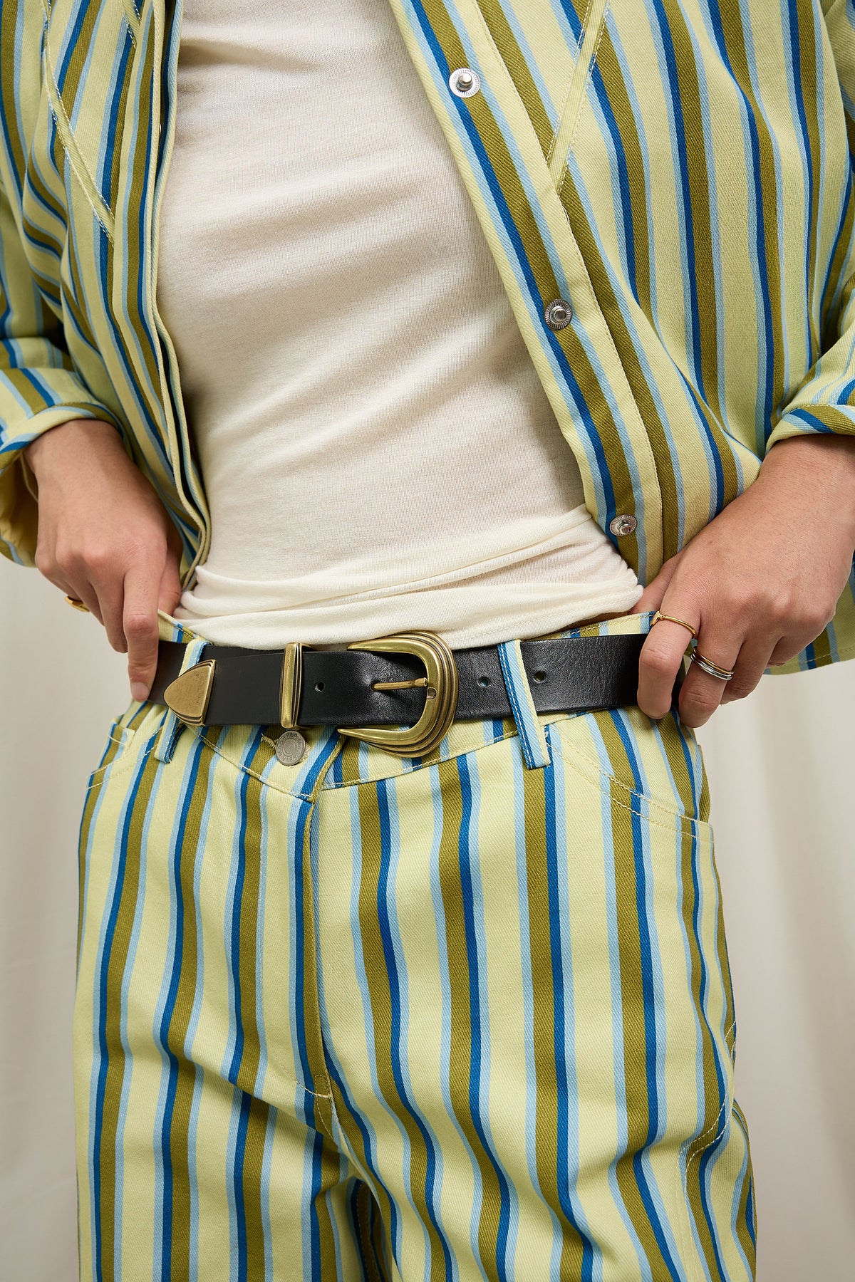 Balloon Trousers Yellow Stripe Print