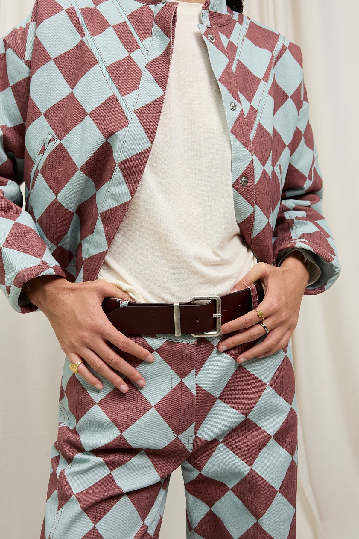 Bomber Blue Diamond Print