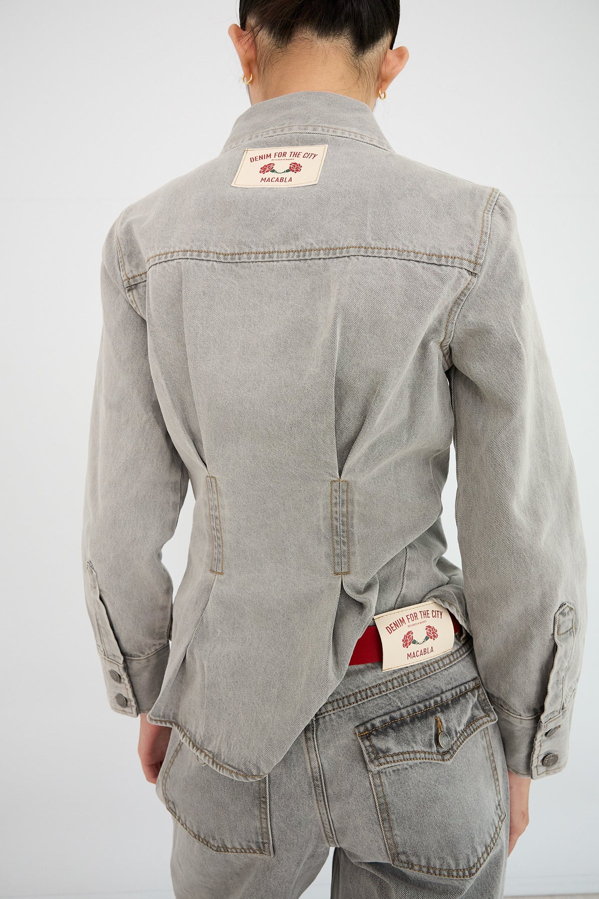 Fitted Grey Denim Overshirt