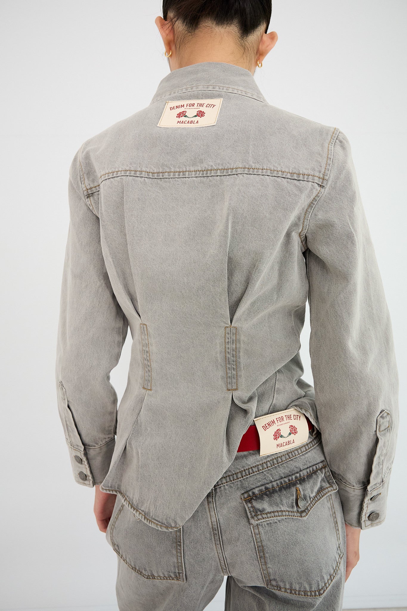 Fitted Grey Denim Overshirt