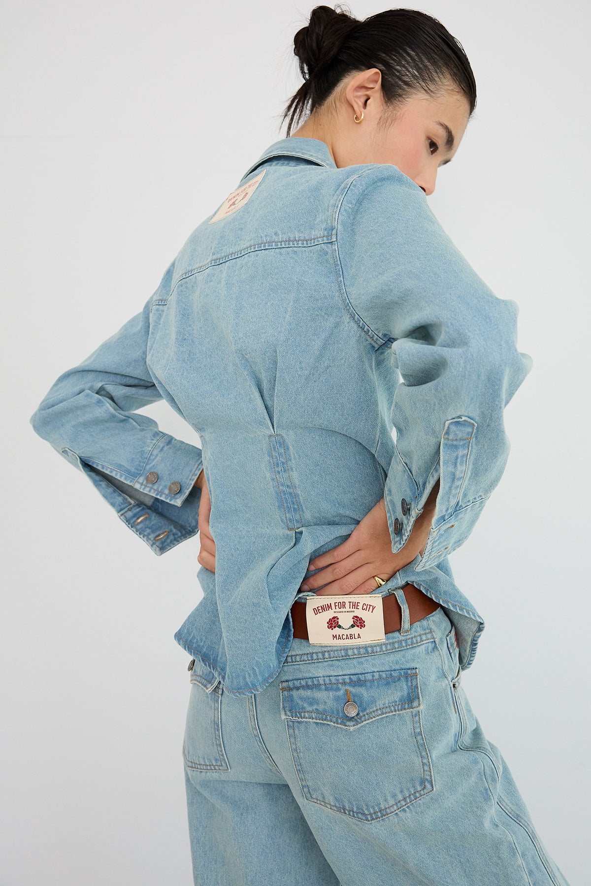 Fitted Denim Overshirt in Blue