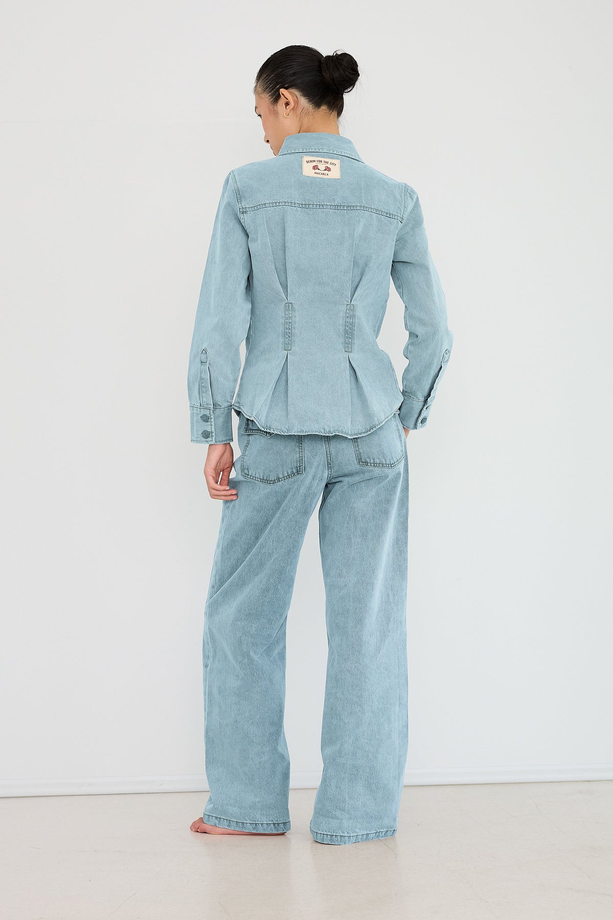 Fitted Denim Overshirt in Blue