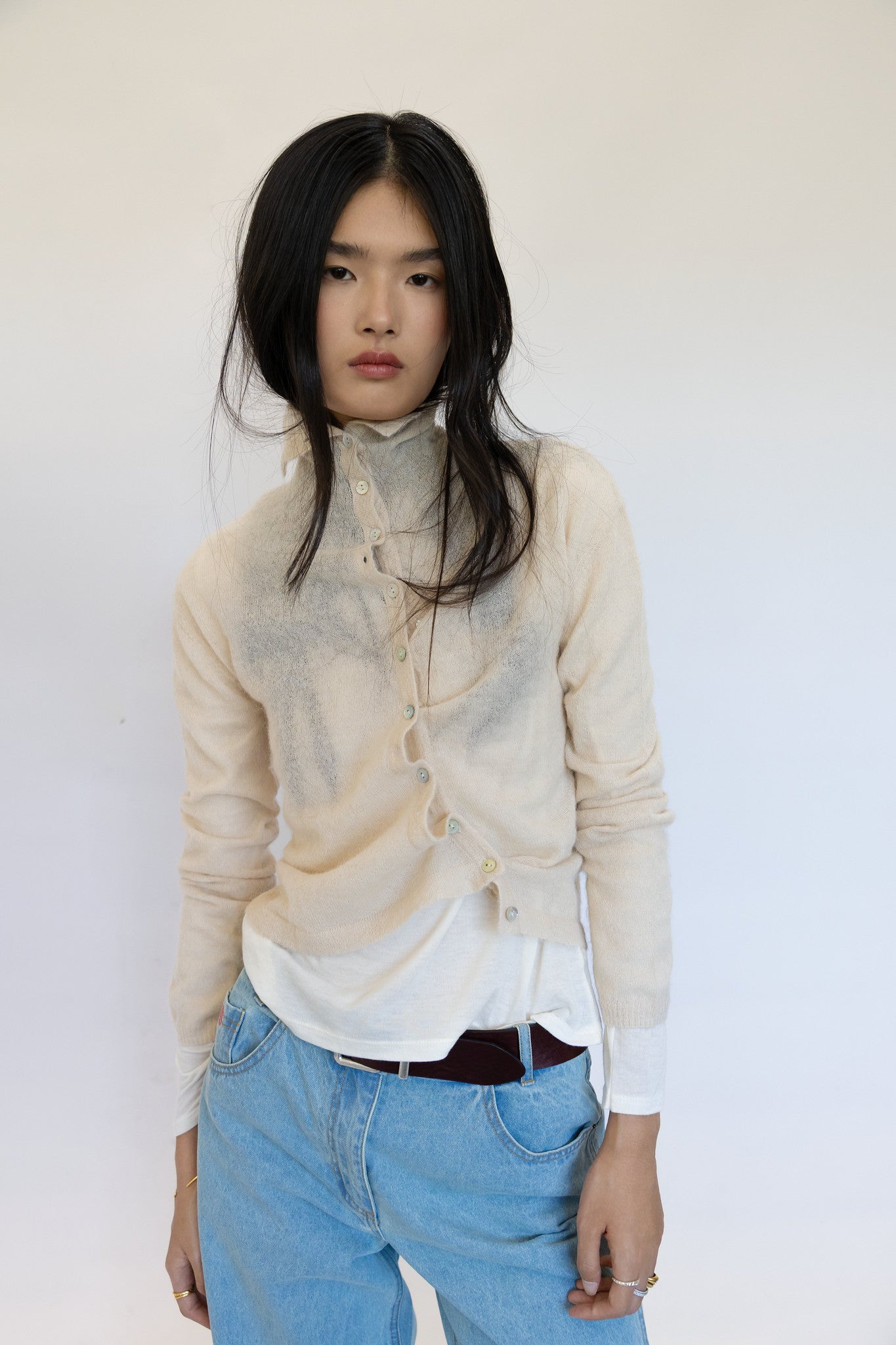Off-white Asymmetric Cardigan