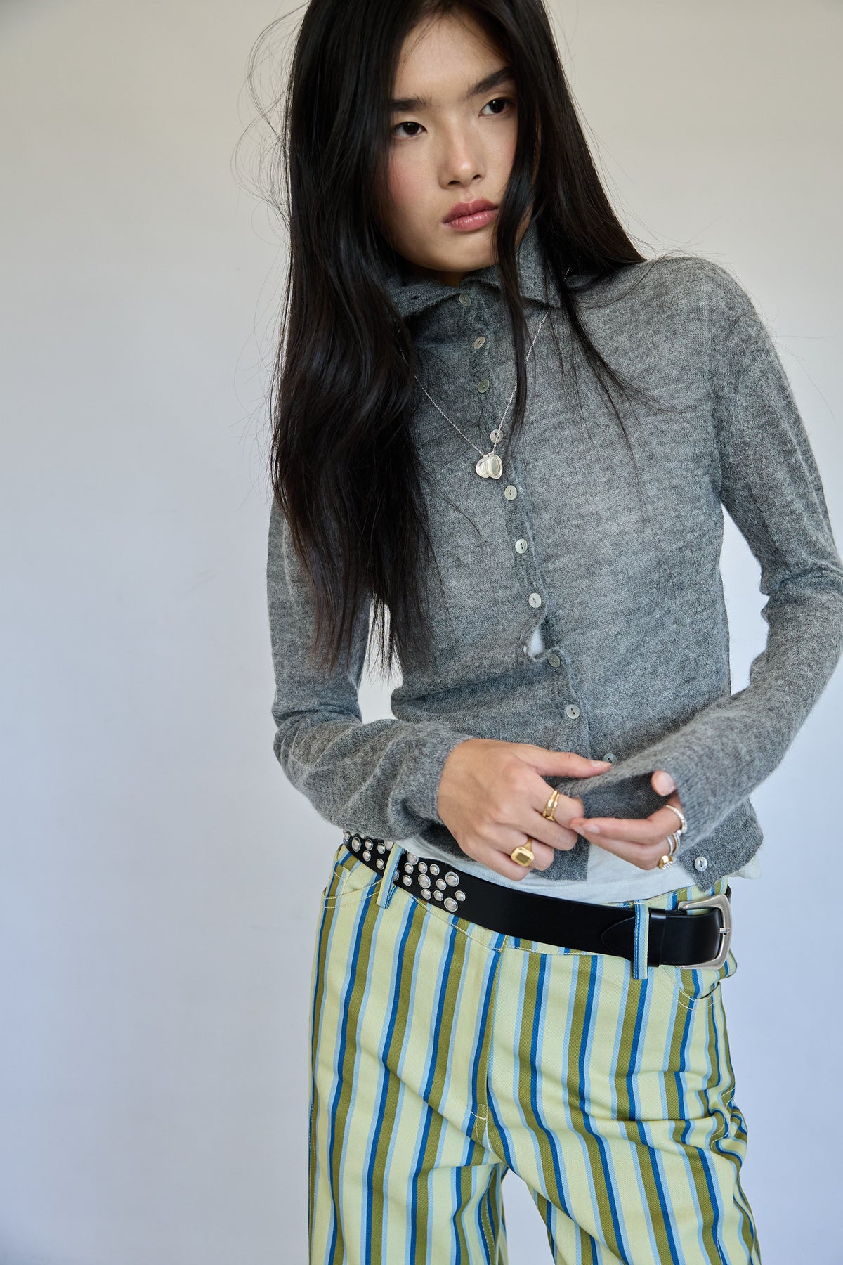 Asymmetric Grey Cardigan