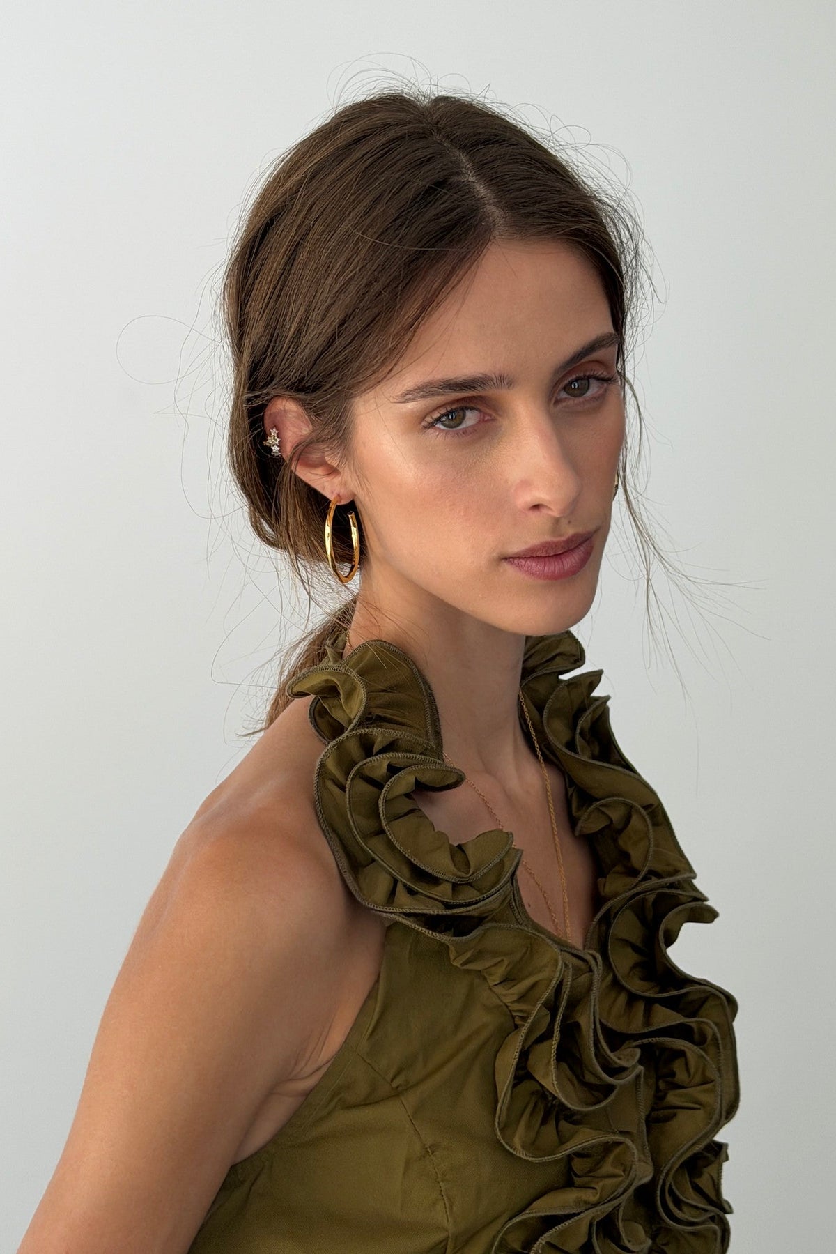 Green Ruffle Top
