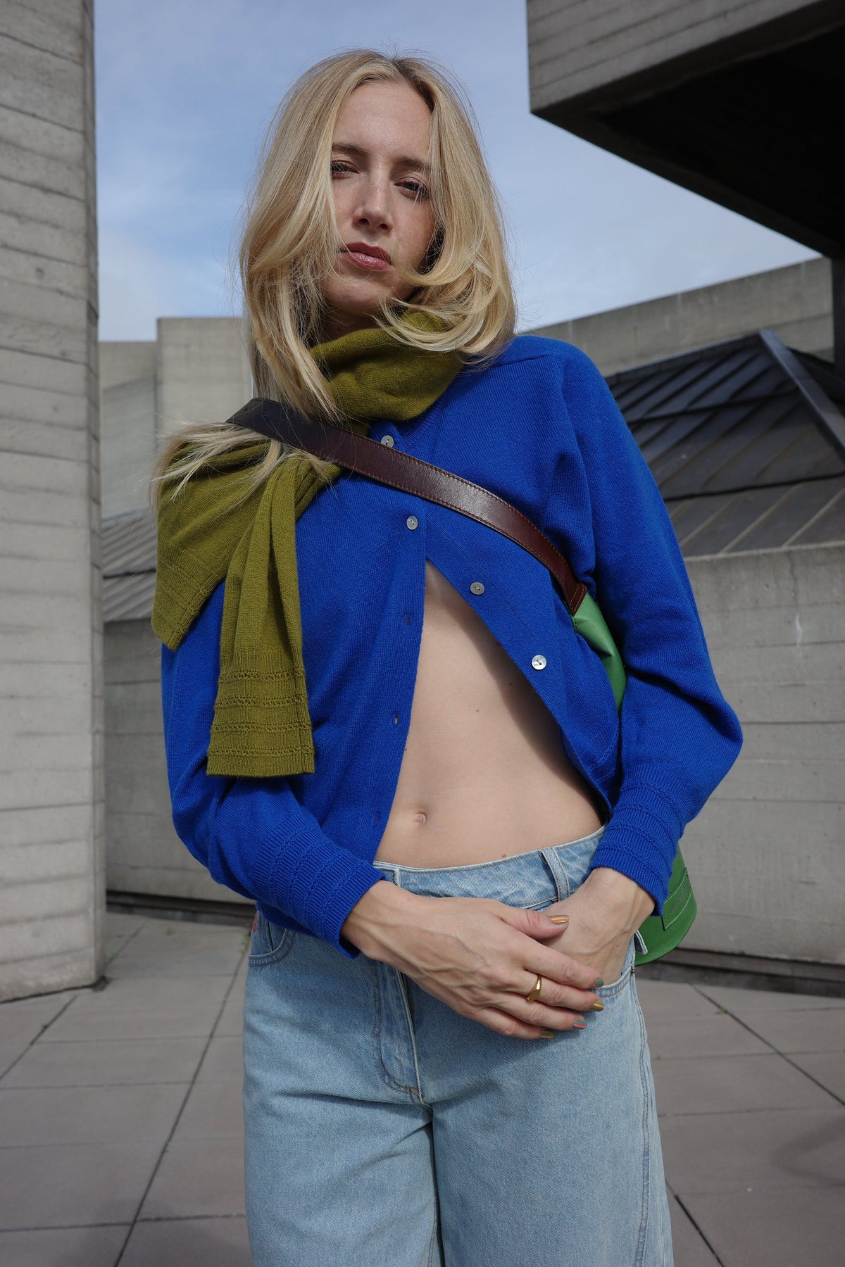 Electric Blue Cashmere Cardigan