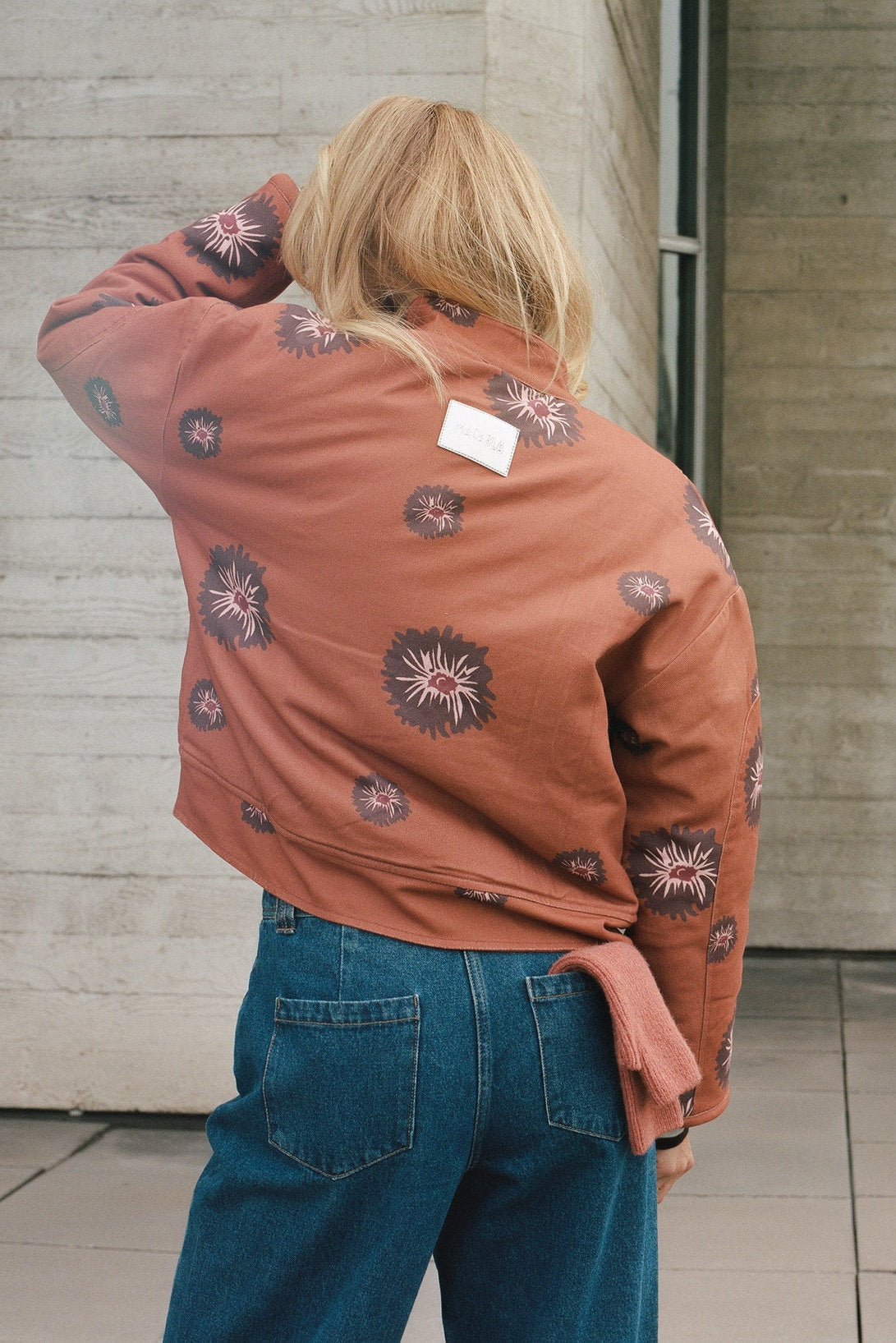 Camelia Tile Bomber Jacket