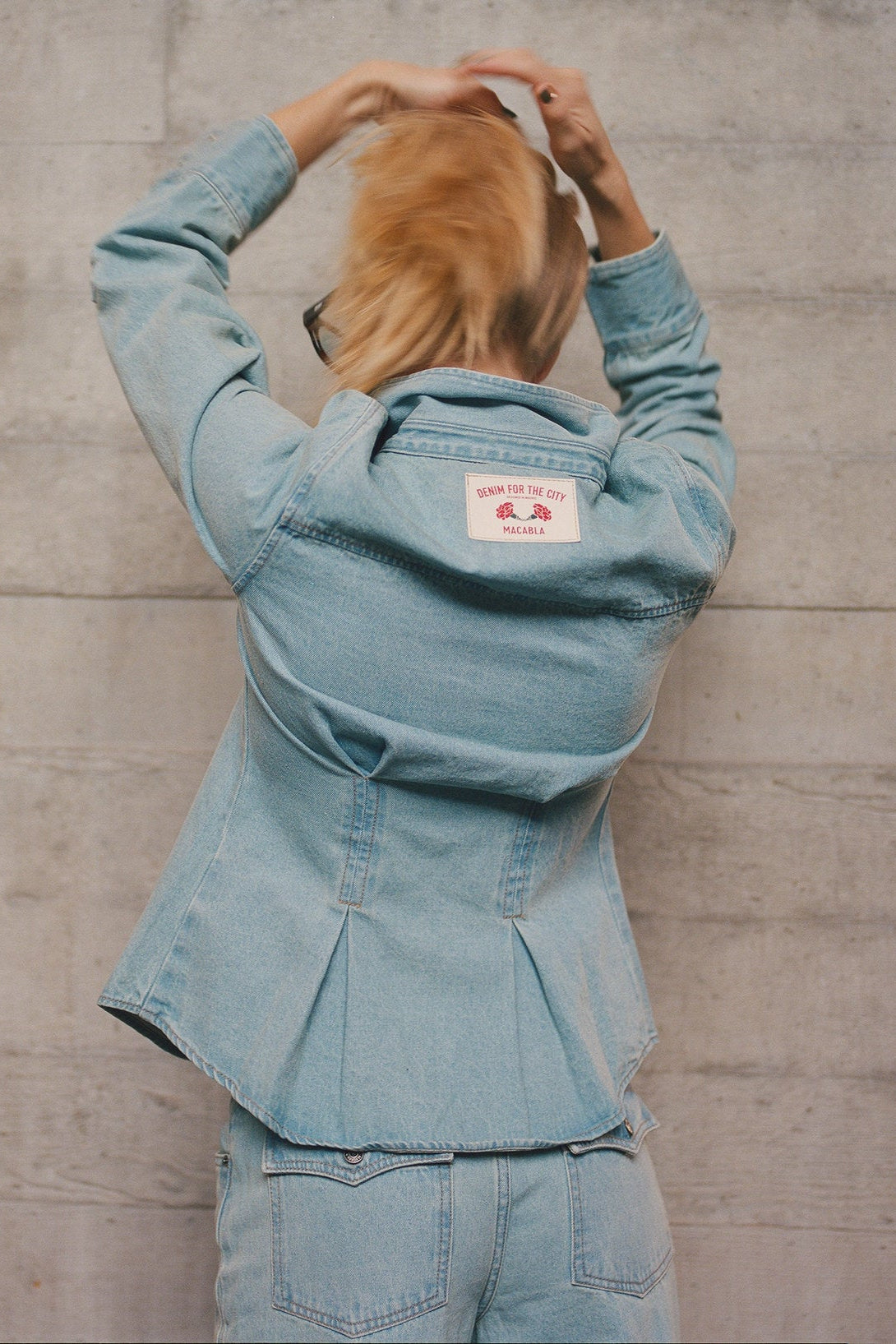 Fitted Denim Overshirt in Blue