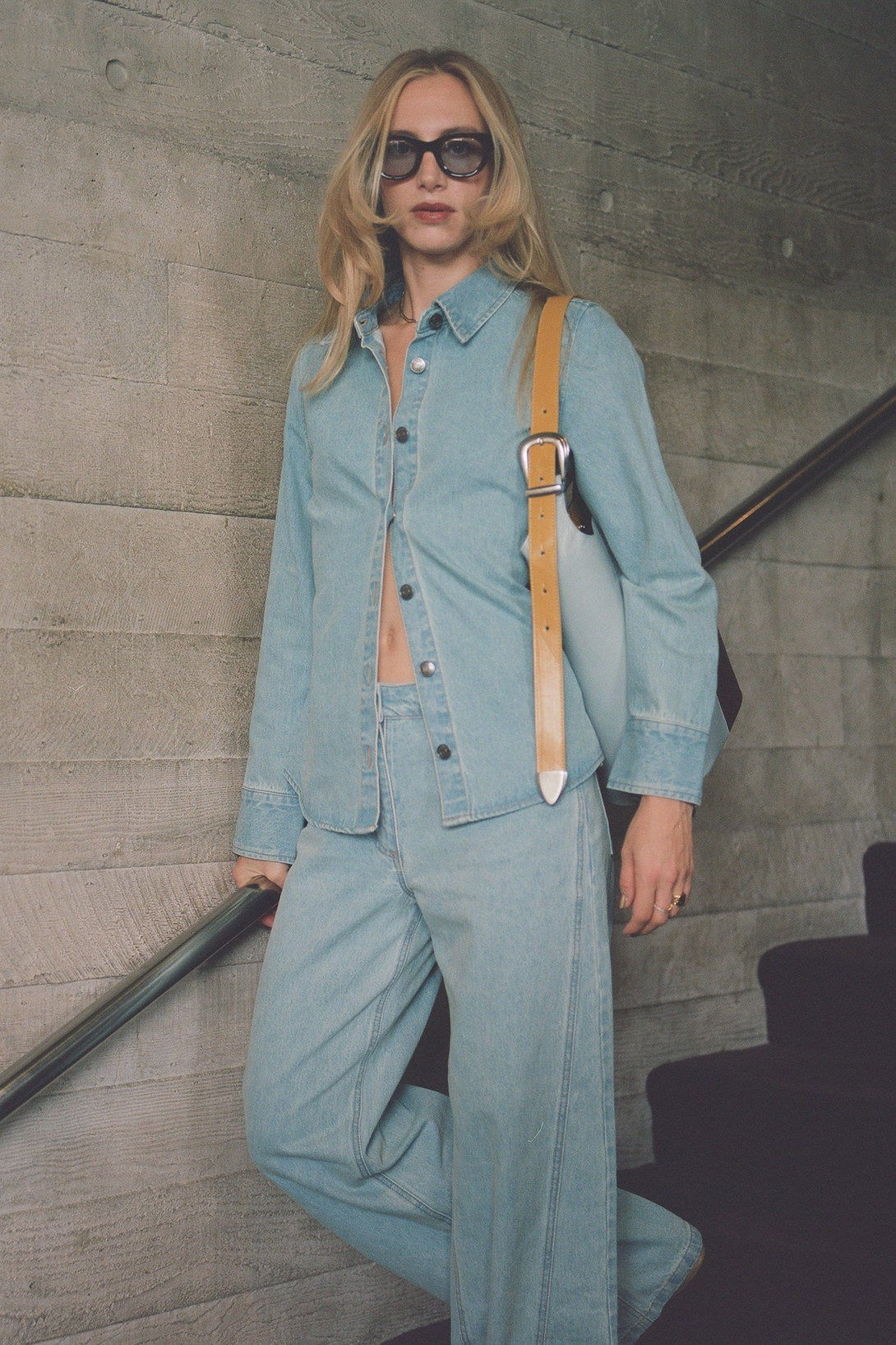 Fitted Denim Overshirt in Blue
