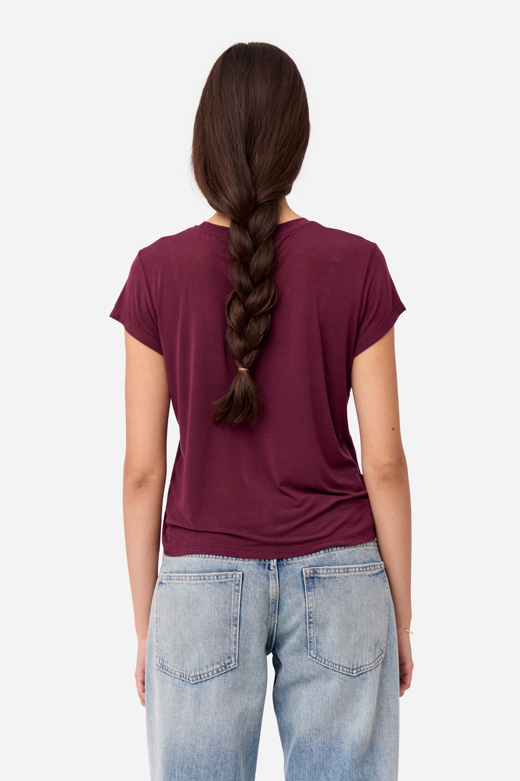 T-shirt Aubergine Cachemire