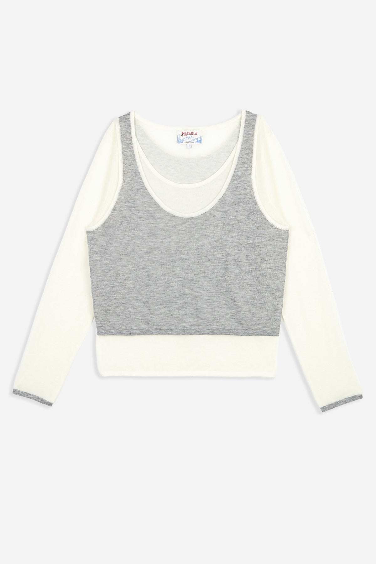 Camiseta Doble Blanca y Gris