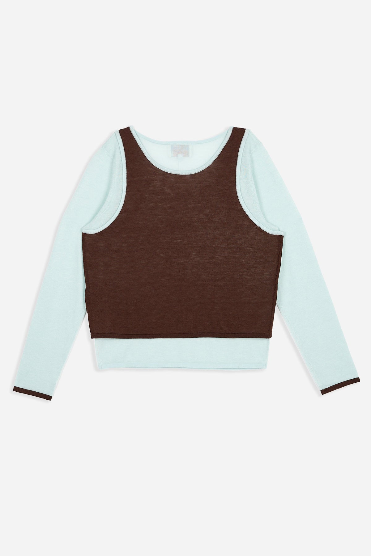 Camiseta Doble Azul y Marrón