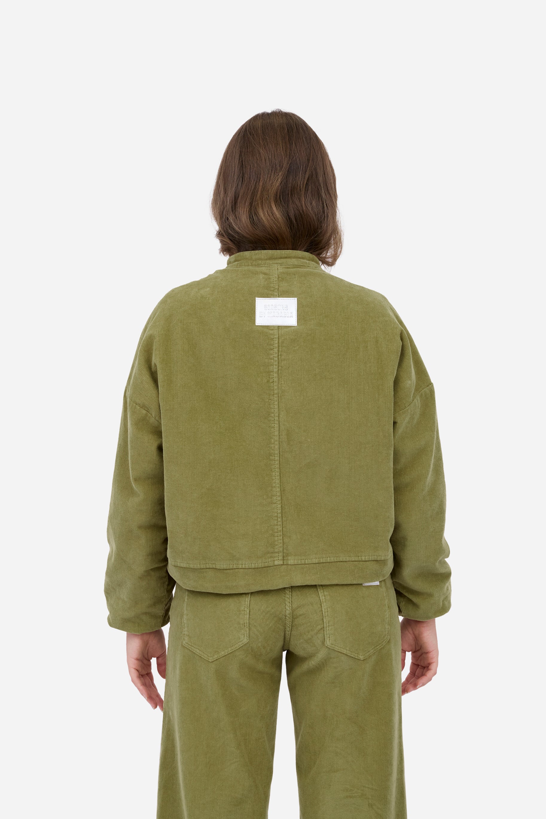 Bomber en velours côtelé vert
