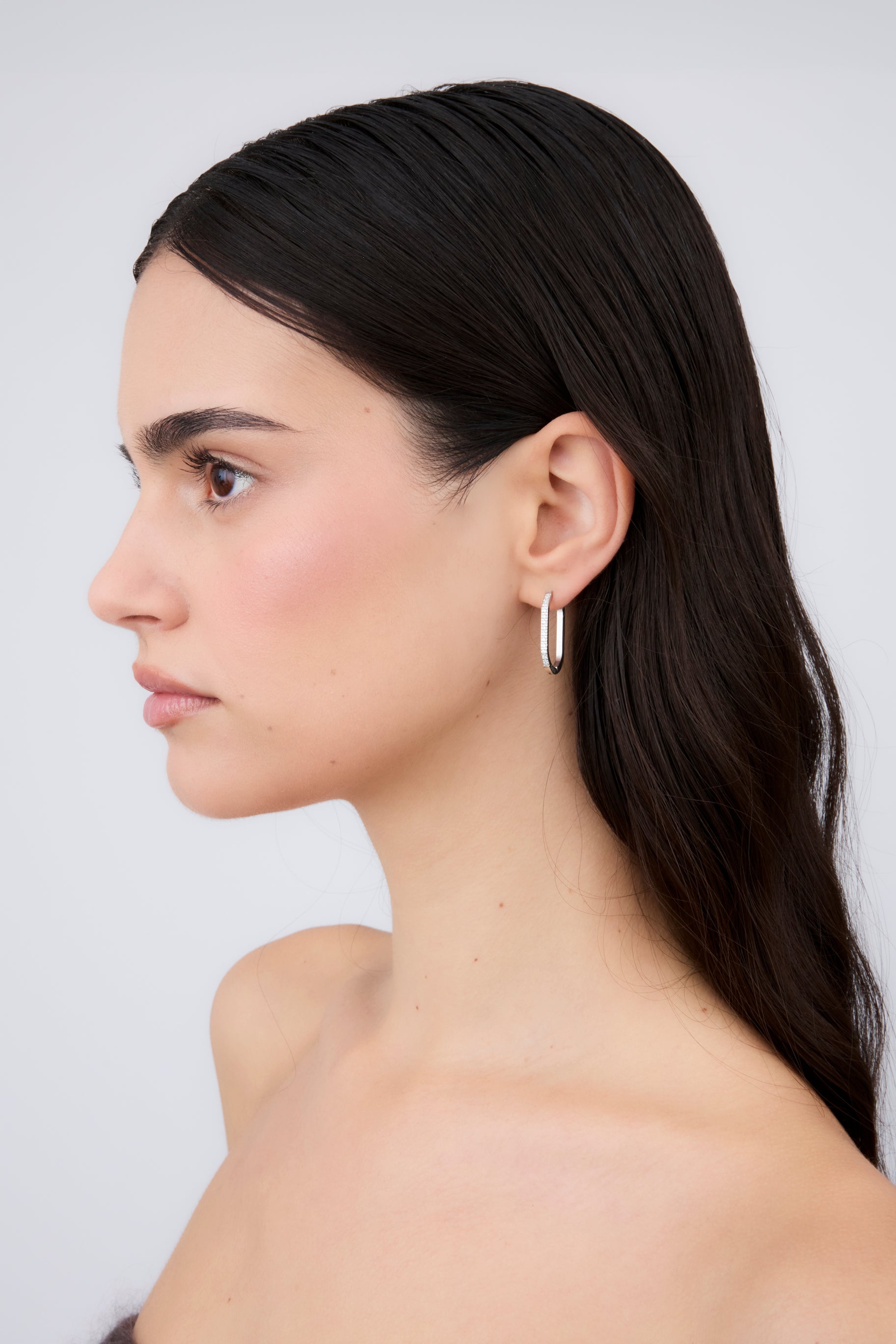 Pendiente Ovalado Circon 43mm (Unidad)