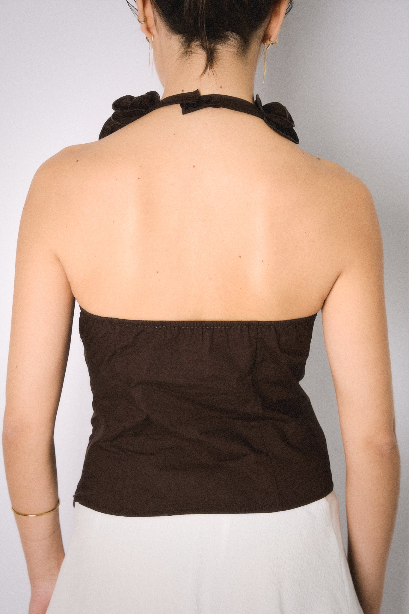 Top Volants Marron
