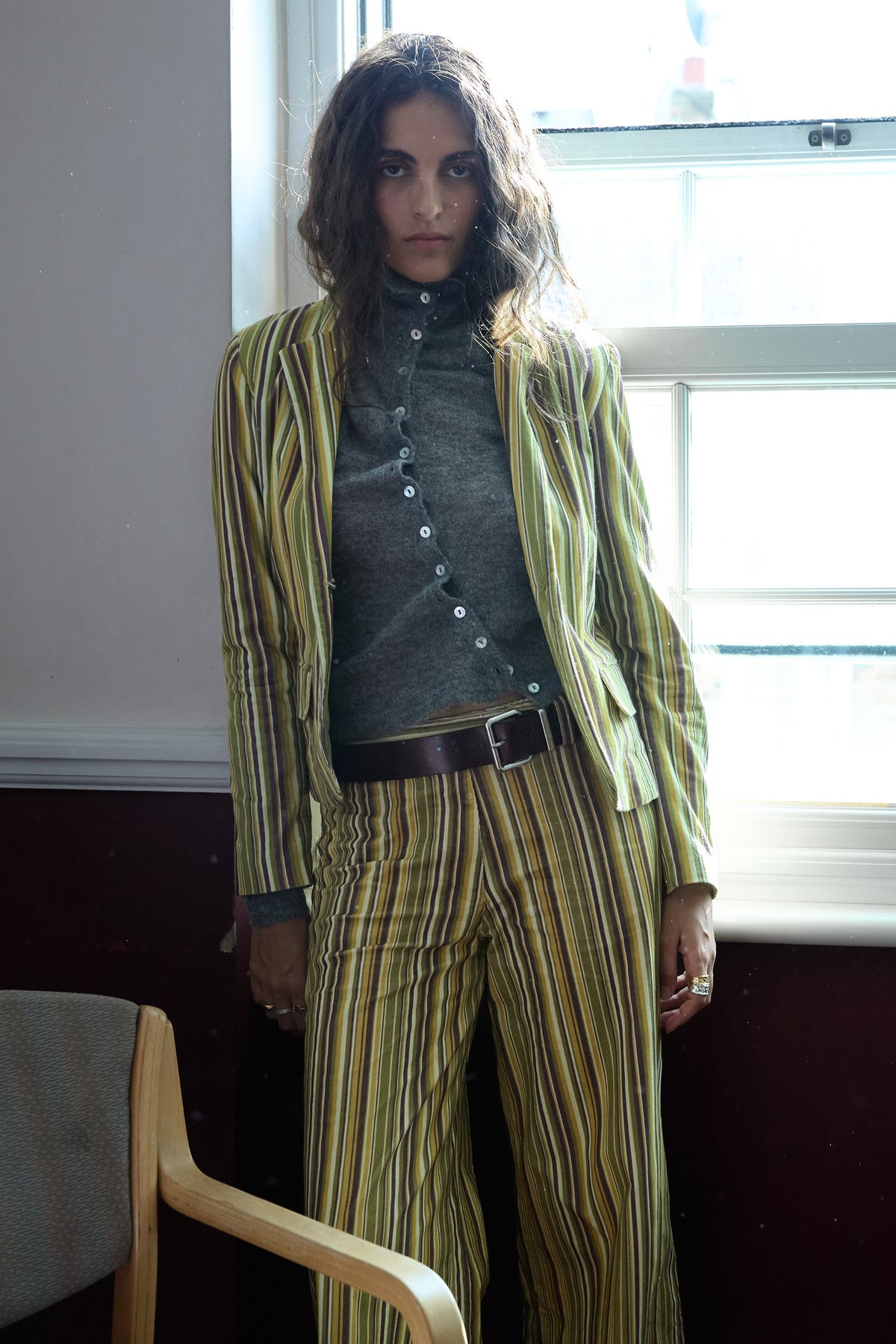 Micro-corduroy Striped Blazer