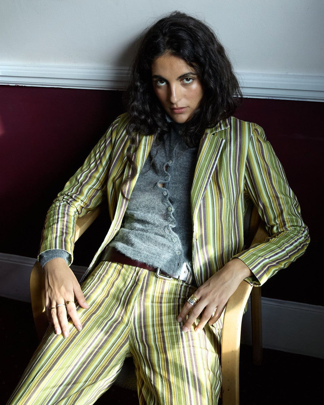 Micro-corduroy Striped Blazer