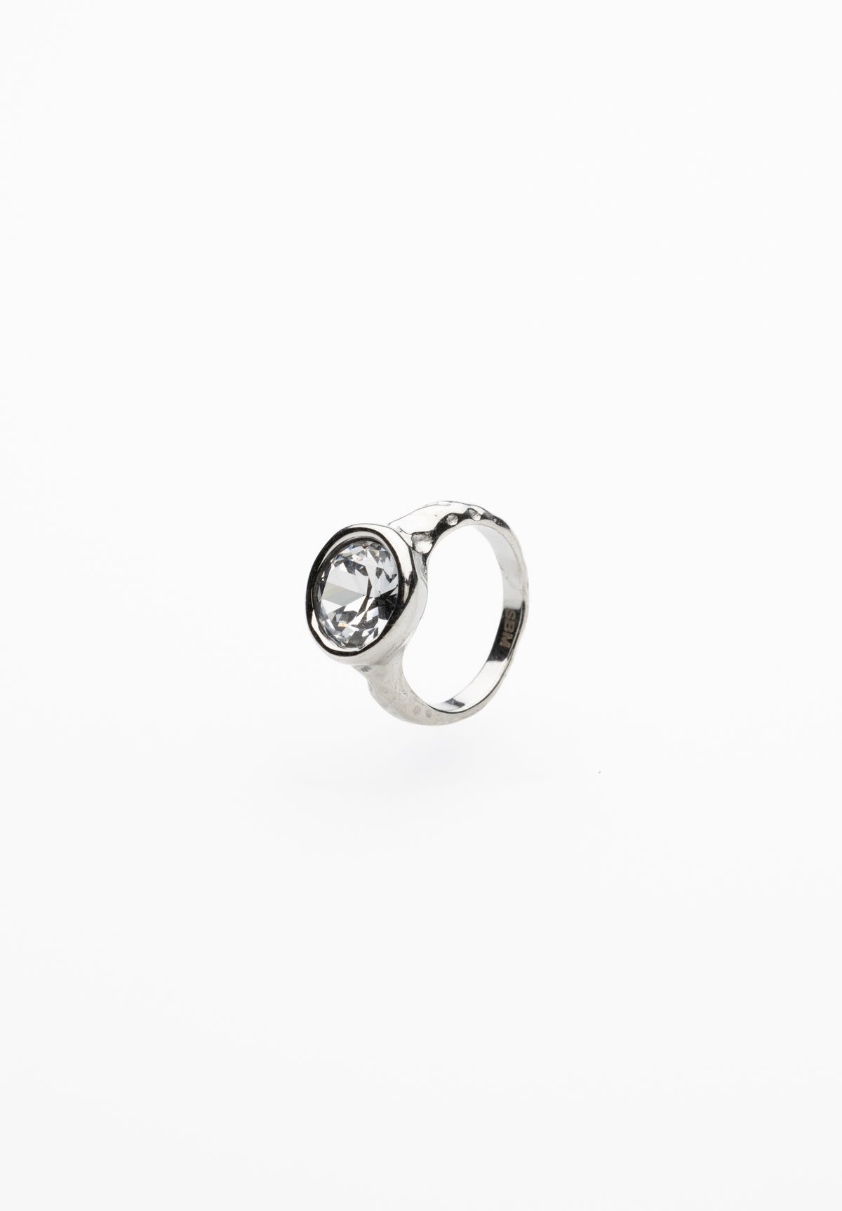 Anillo Cristal Redondo Blanco