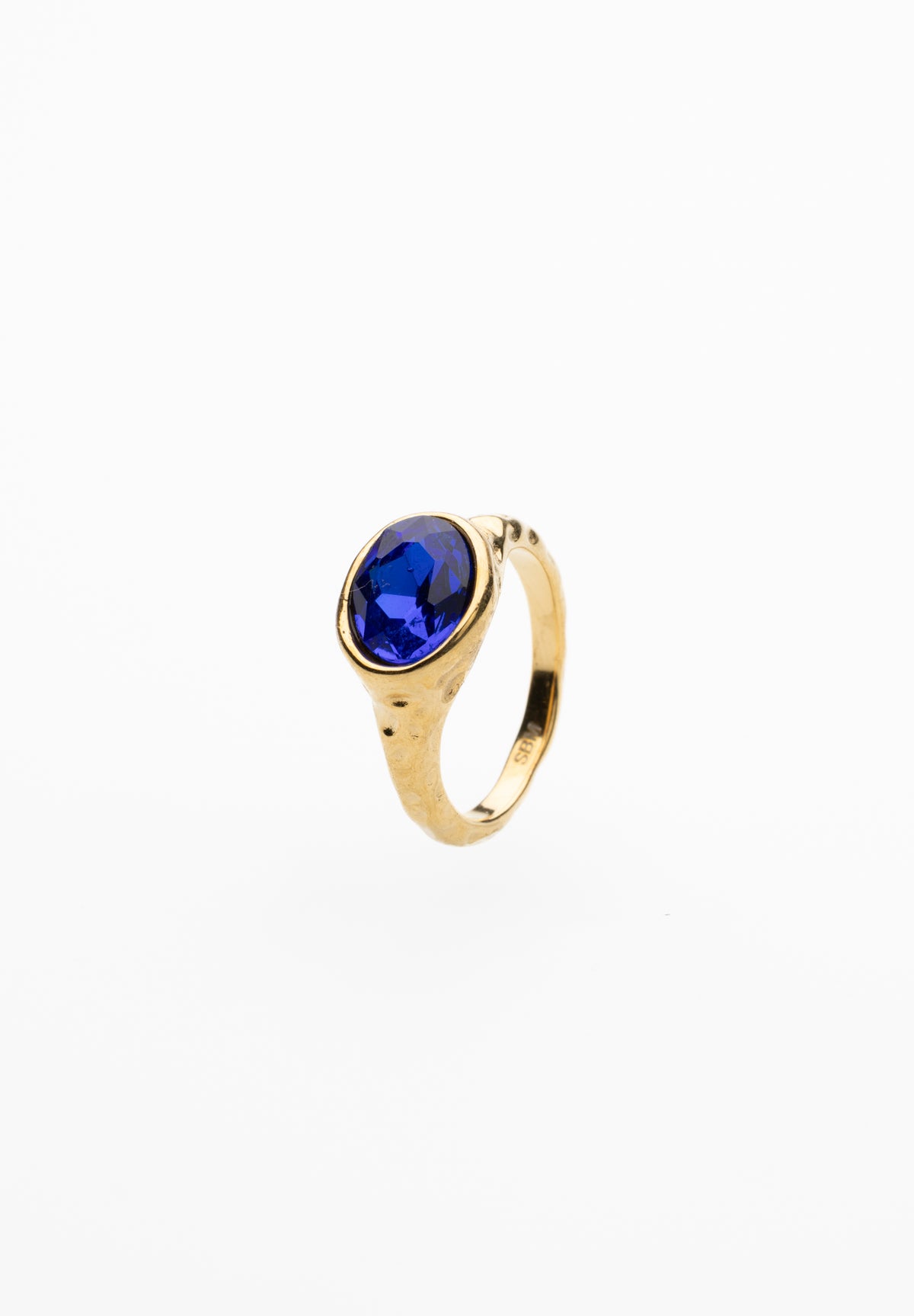 Anillo Cristal Ovalado Azul