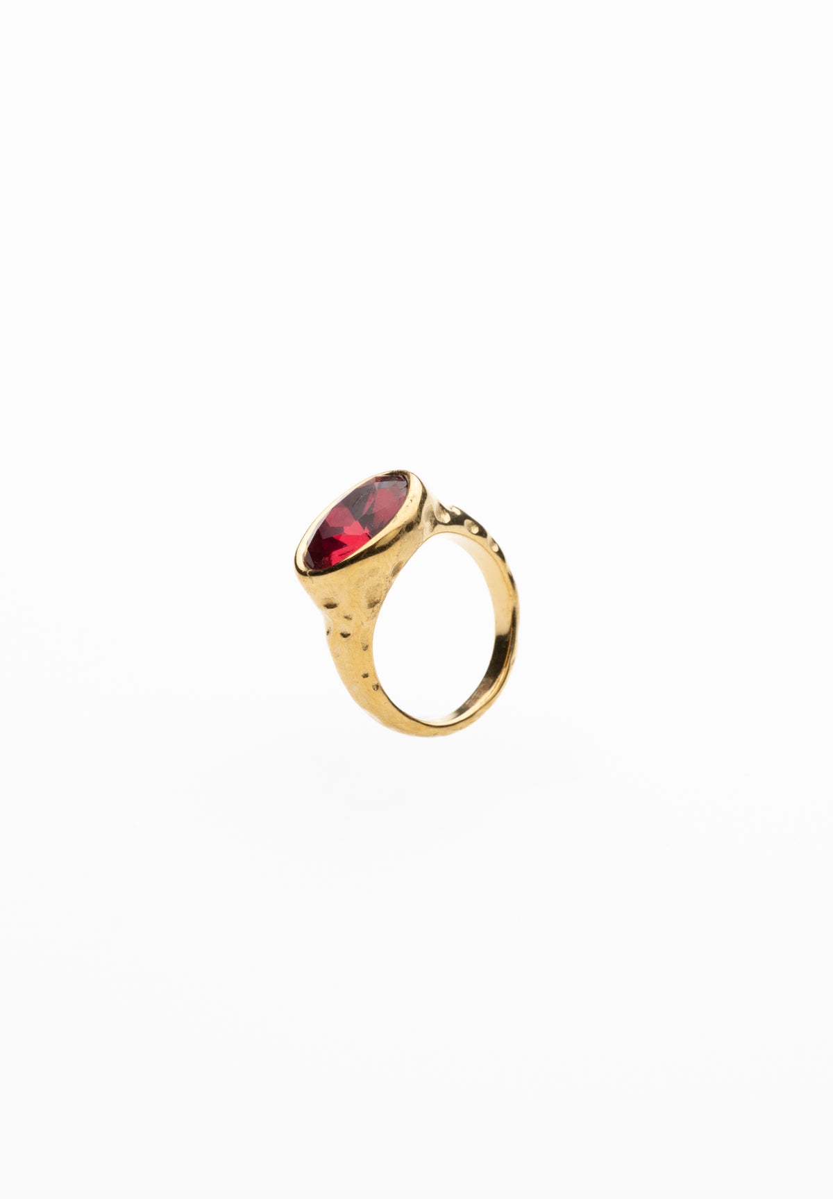 Anillo Cristal Ovalado Granate