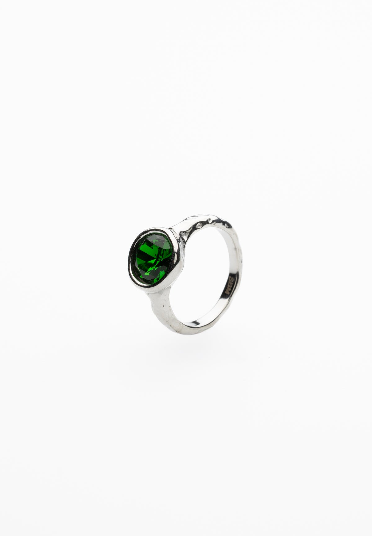 Anillo Cristal Redondo Verde