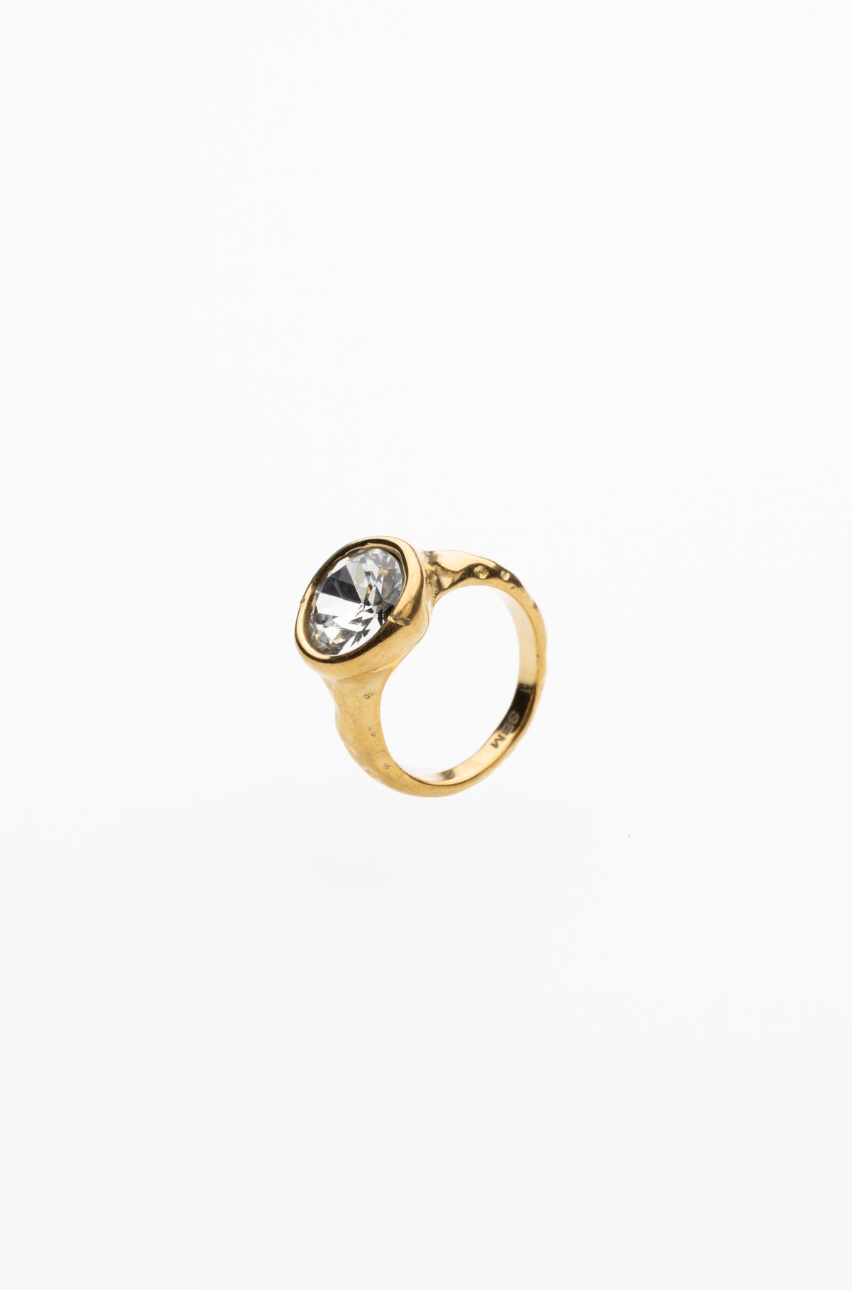 Anillo Cristal Redondo Blanco