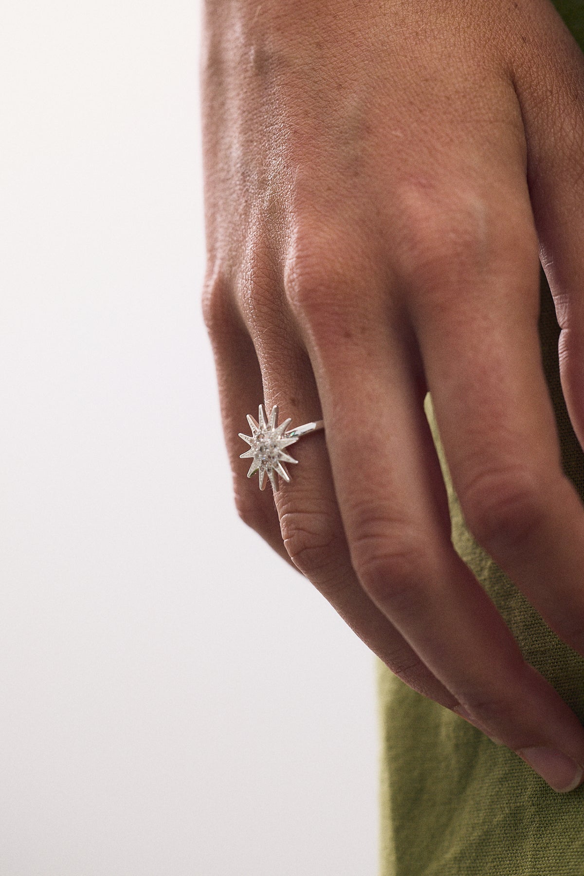 Star Signet Ring with Zircon