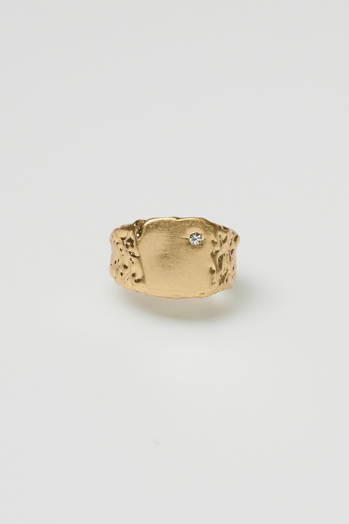 Anillo Sello Irregular Circon