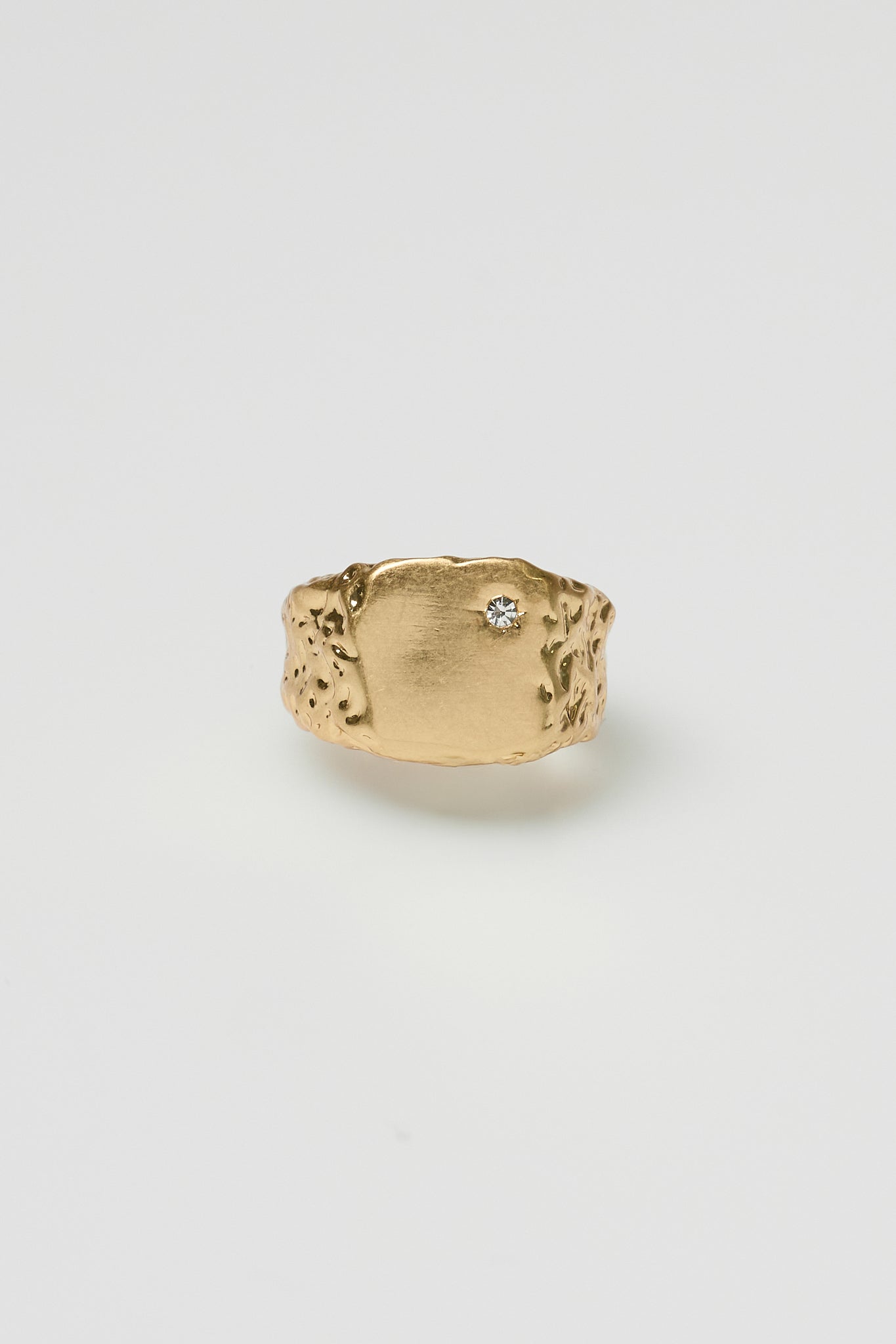 Bague chevalière irrégulière Zircon