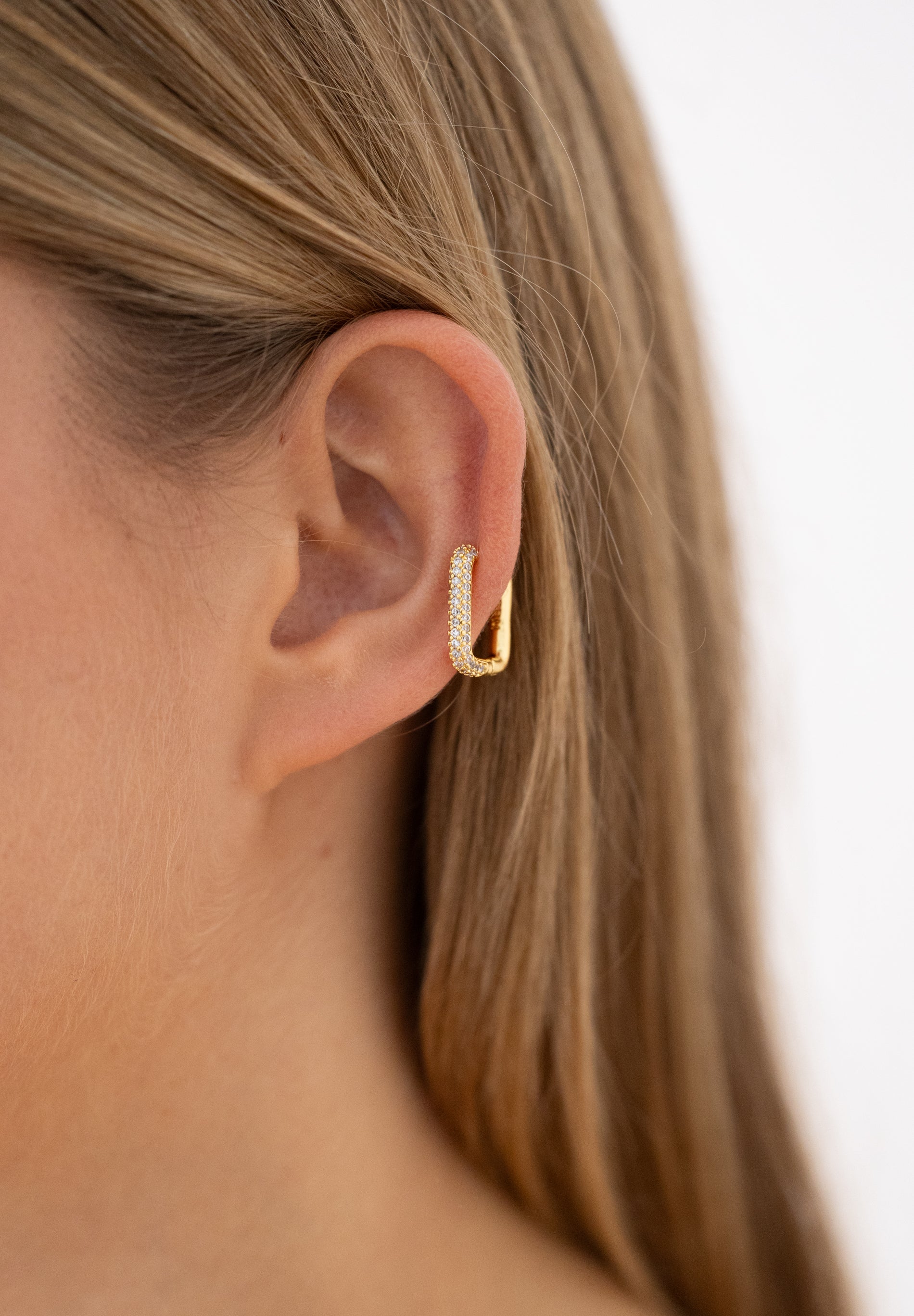 Rectangle Micro Zircons Hoop (Unit)