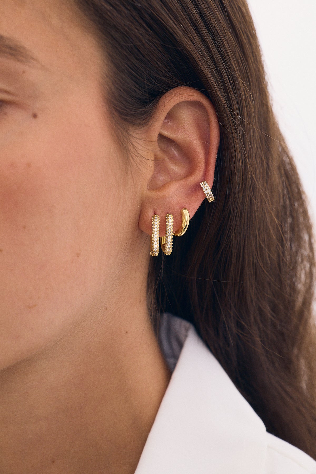 Boucles d'oreilles Micro Circons Rectangle (Unité)
