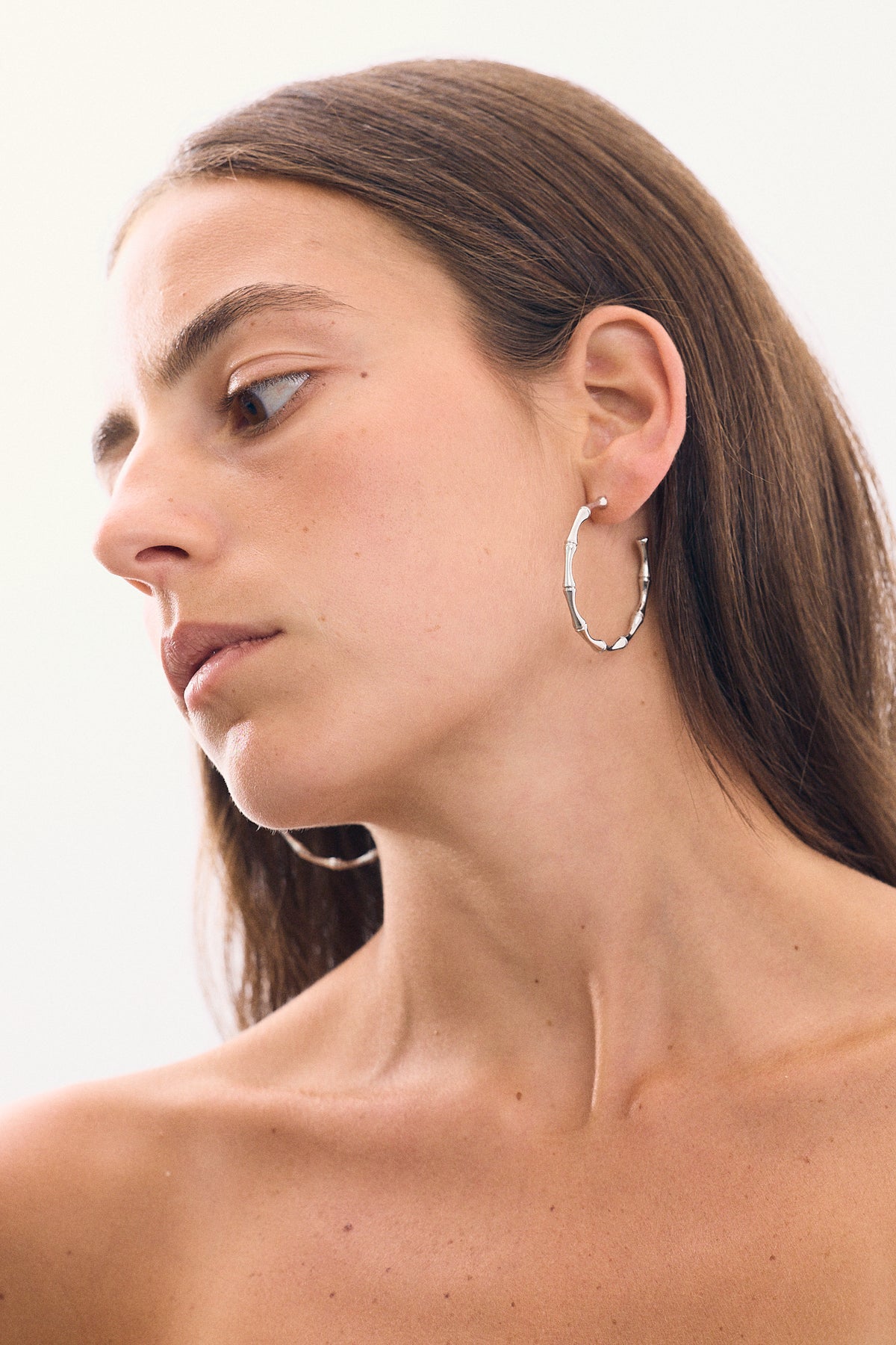 Bamboo Hoop Earrings 3.5 cm