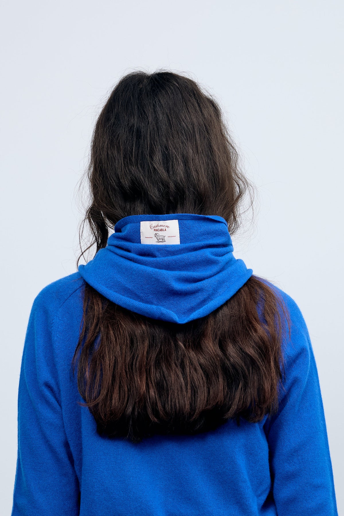 Blue Cashmere Mini Triangular Bandana