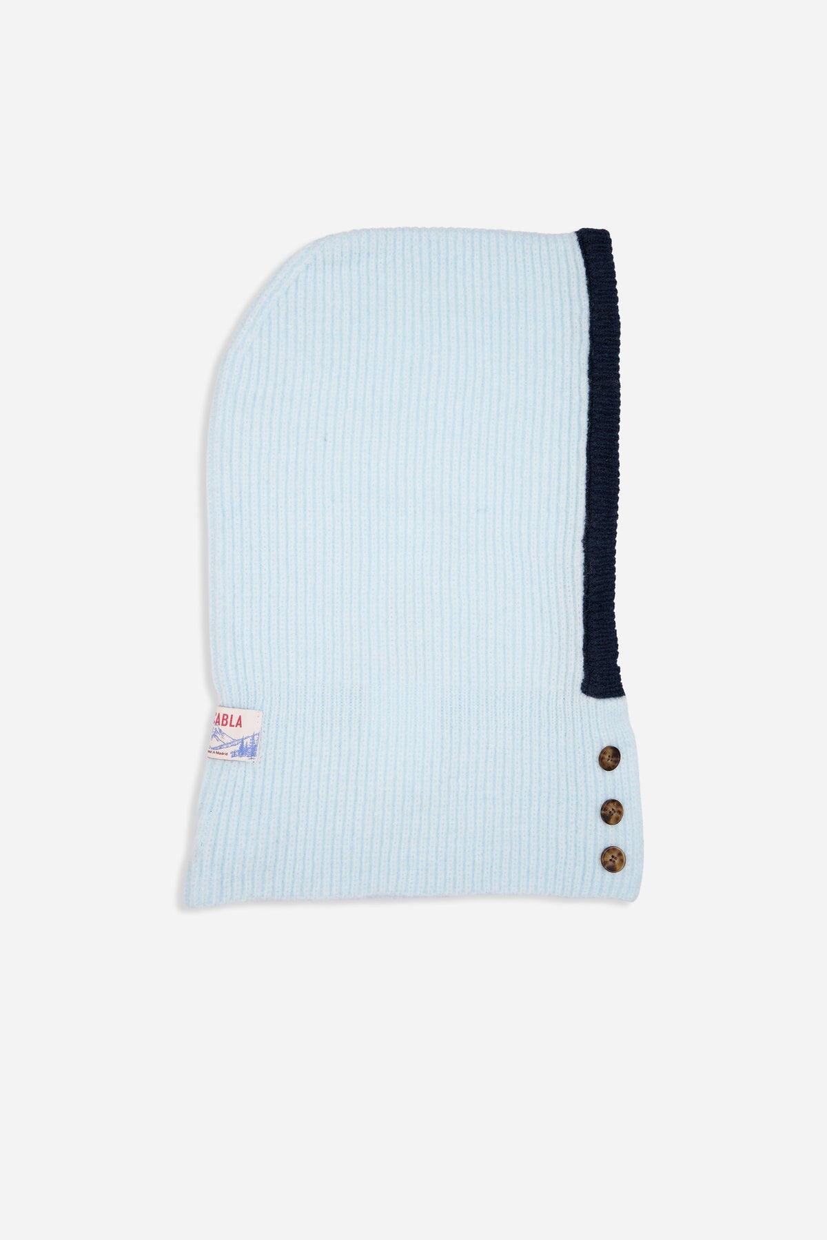 Balaclava Buttons Light Blue and Navy