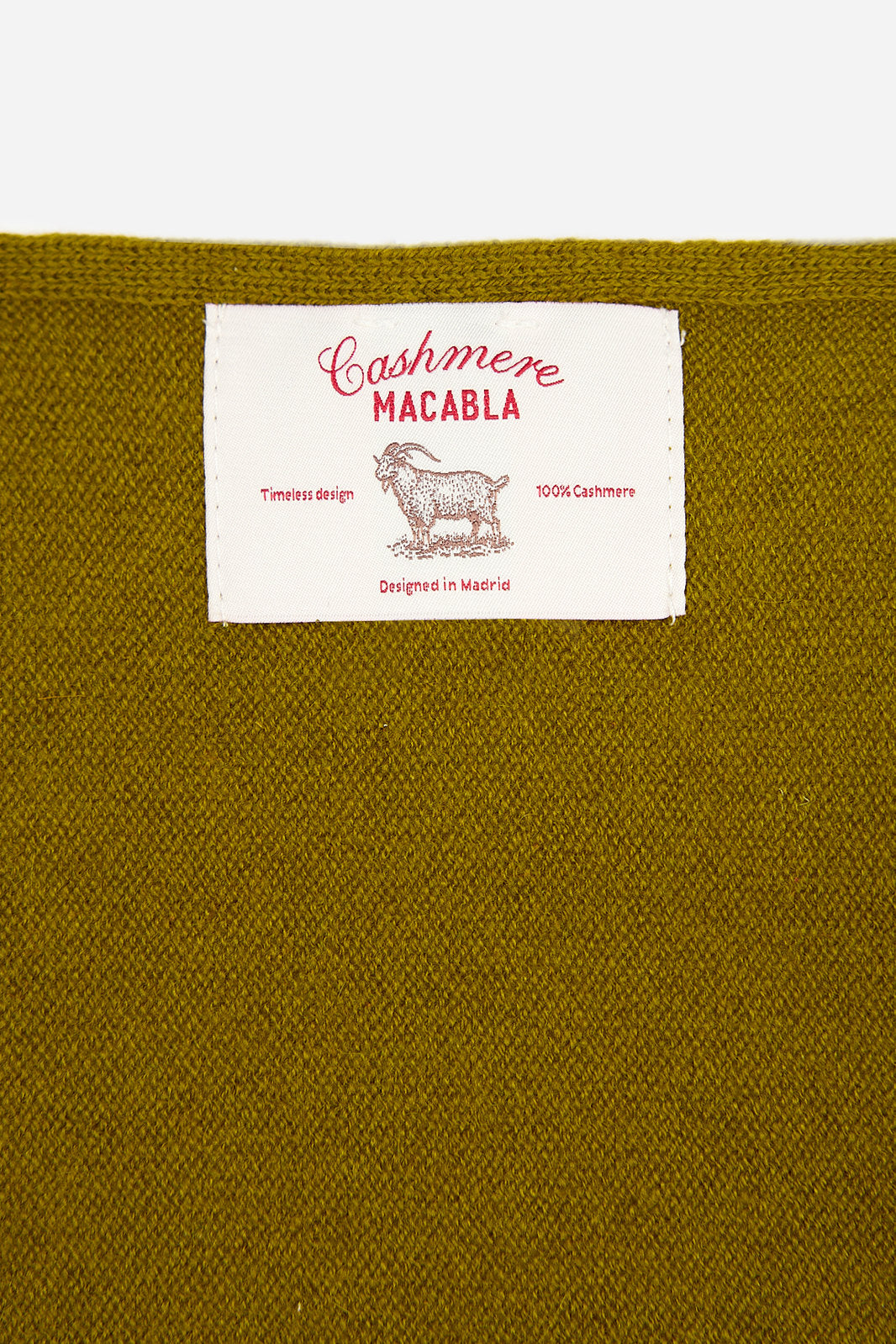 Olive Cashmere Mini Triangular Bandana
