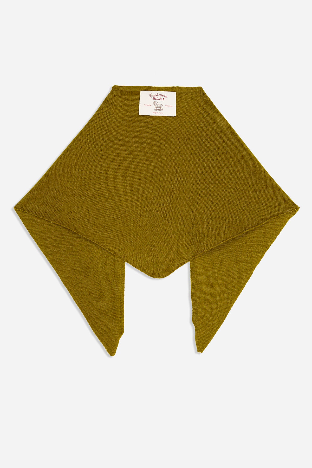 Olive Cashmere Mini Triangular Bandana