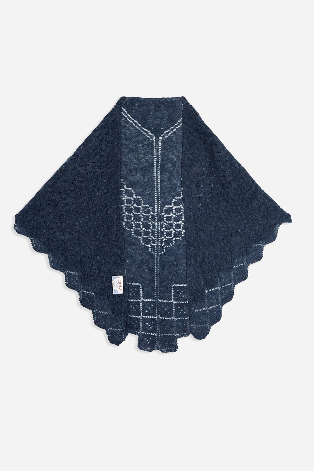 Navy Blue Pointelle Knit Bandana