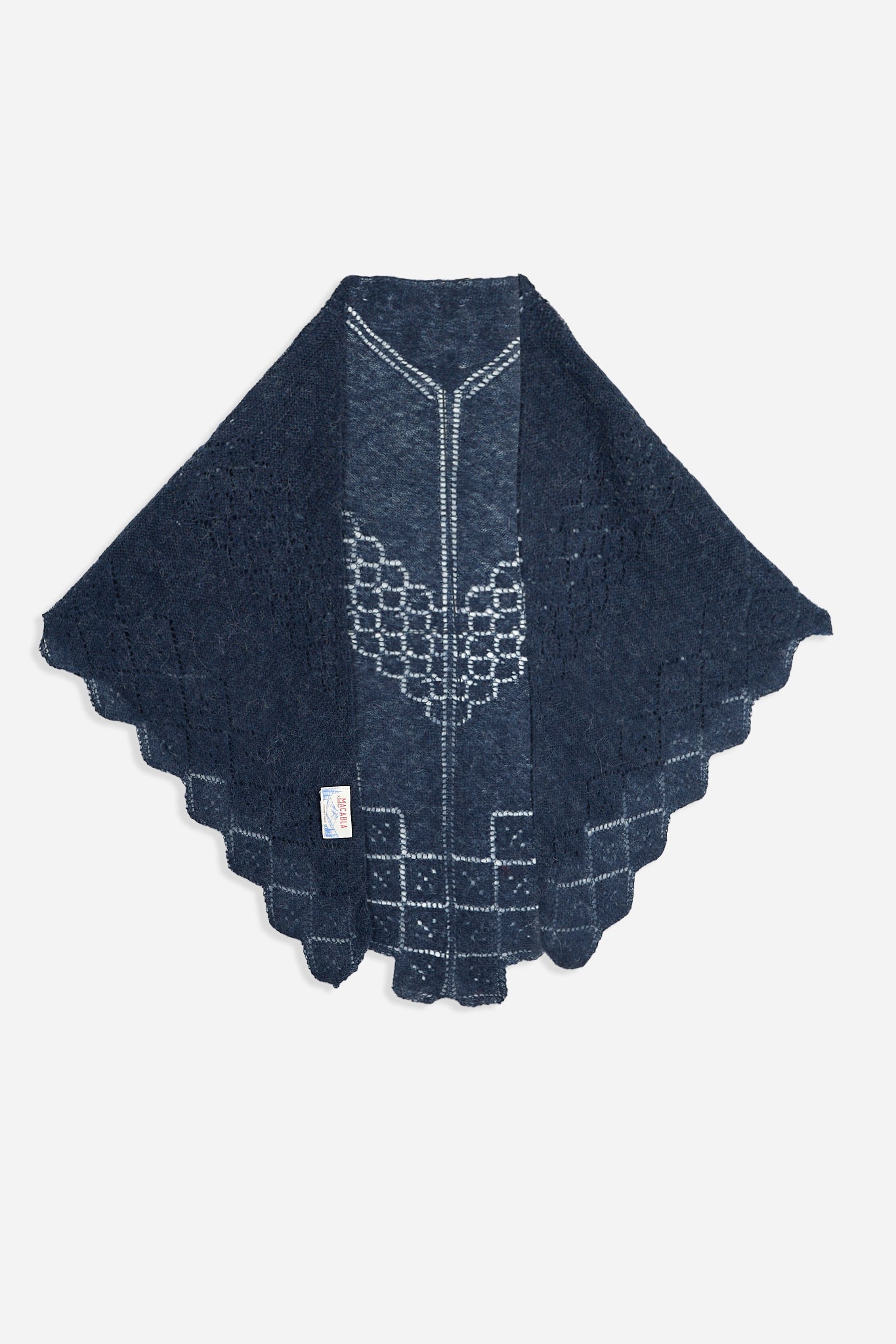 Navy Blue Pointelle Knit Bandana