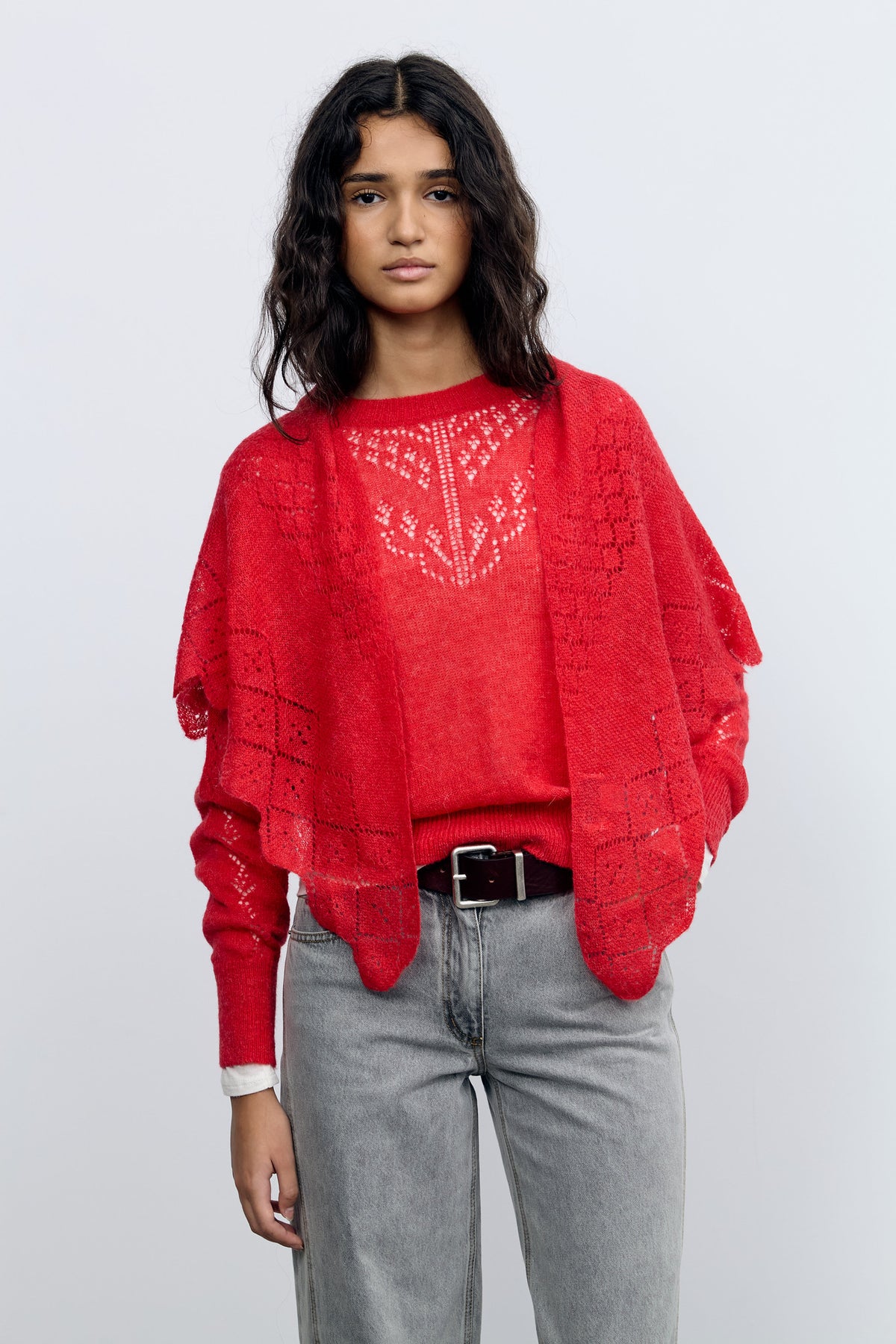 Red Pointelle Bandana
