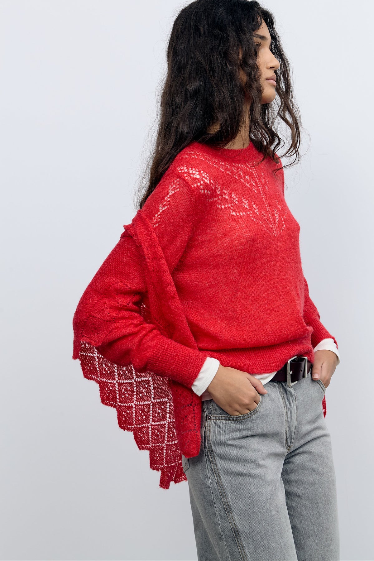 Red Pointelle Bandana