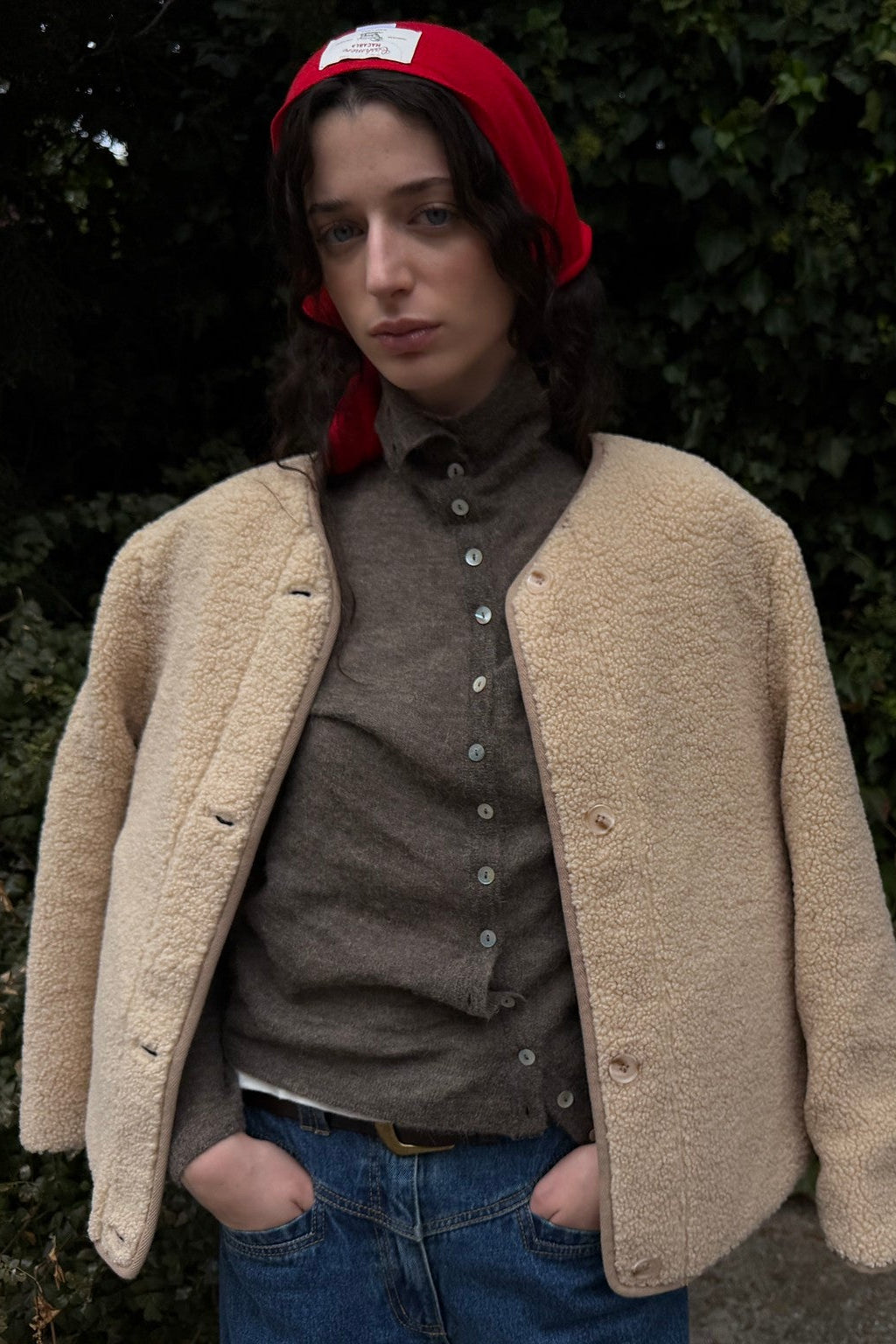 Beige Shearling Coat