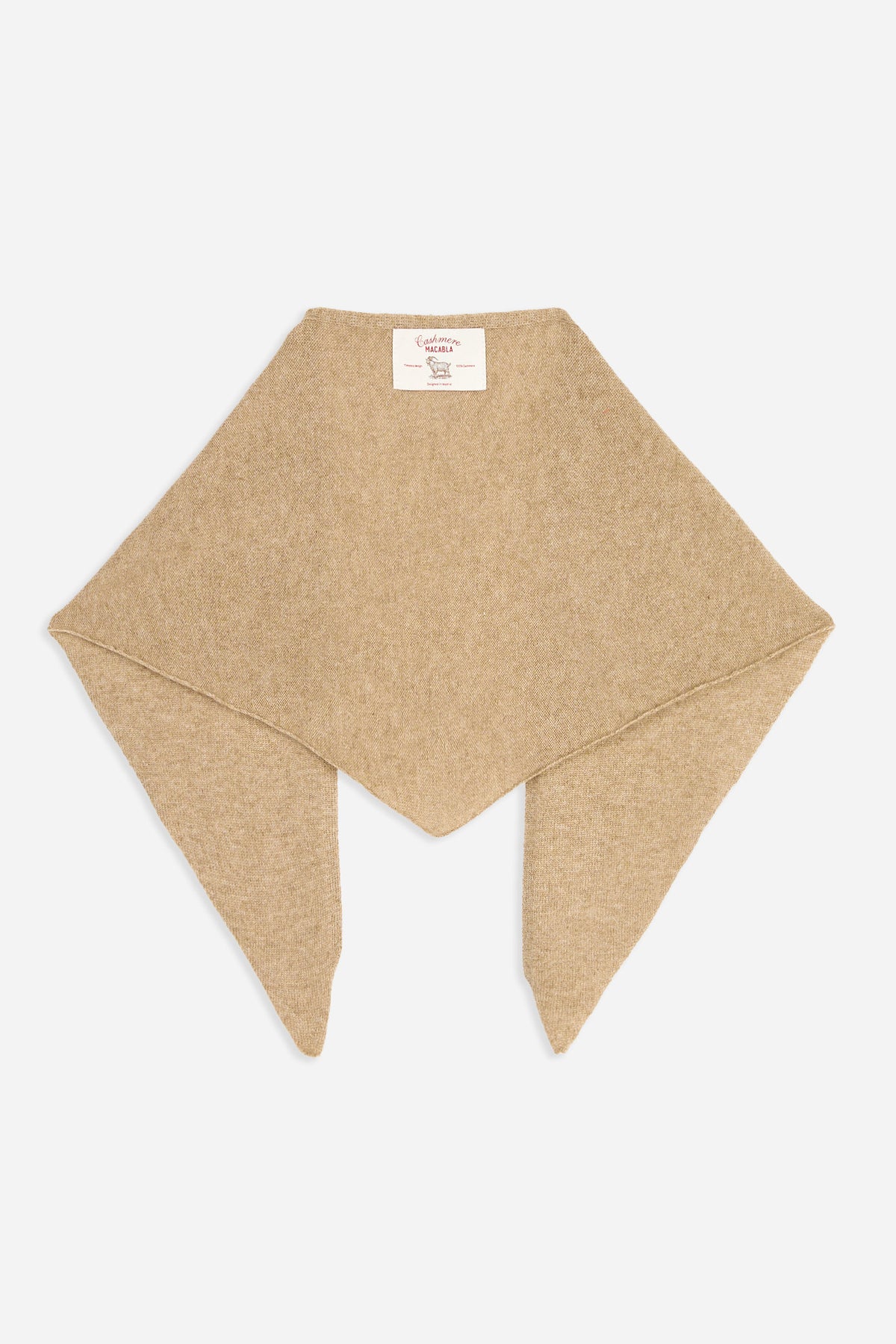 Beige Cashmere Mini Triangular Bandana