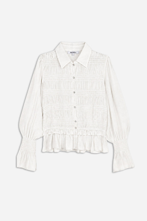 White Smocked Blouse