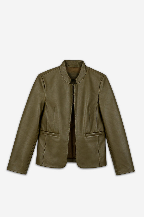 Green Leather Blazer