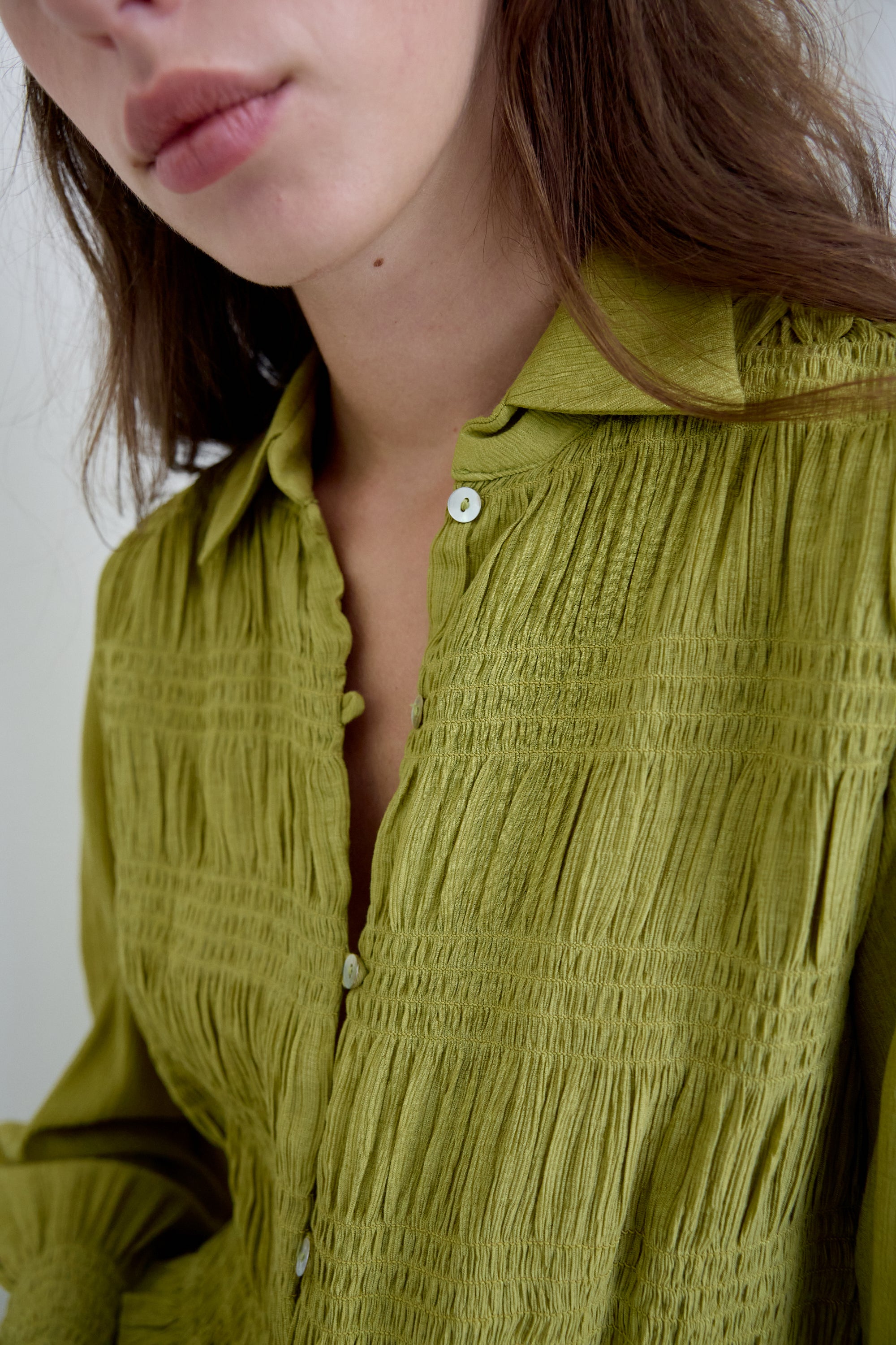 Blusa Engomada Verde Oliva