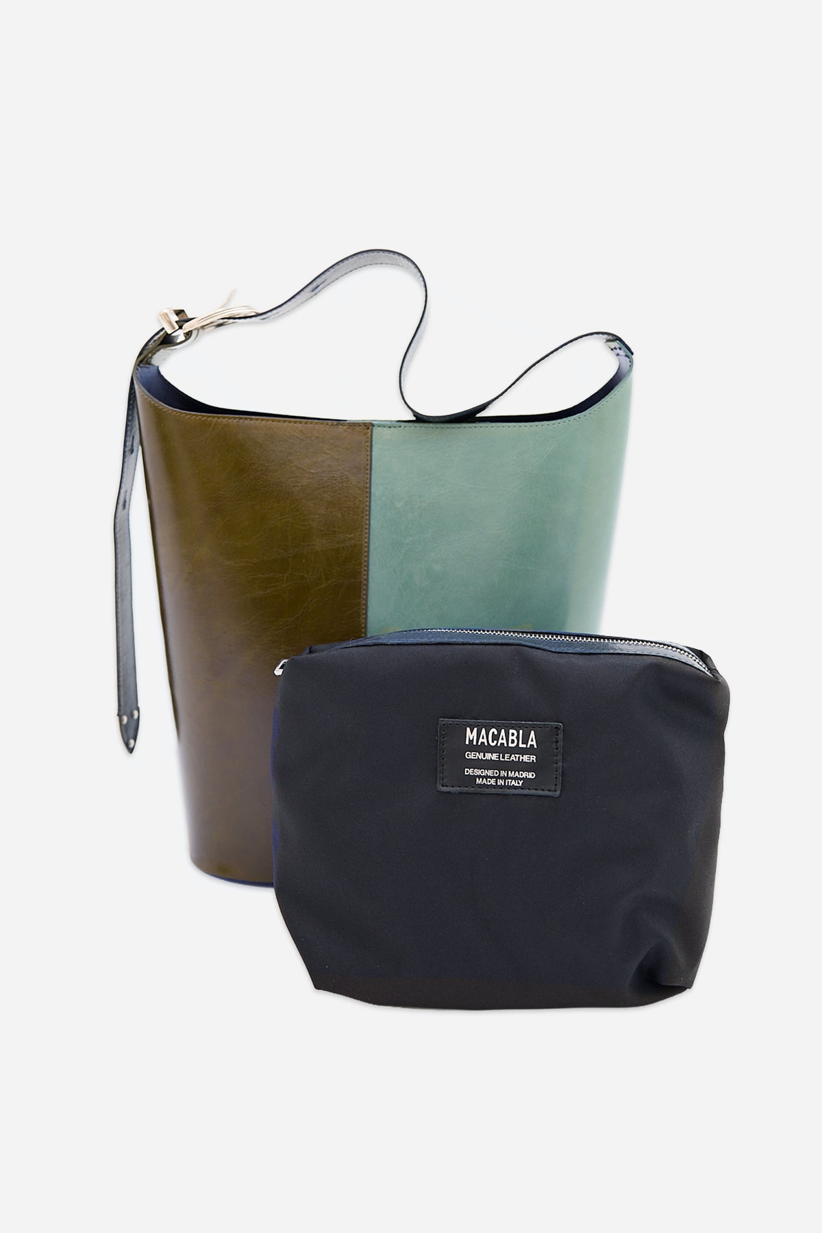 Green and Blue Bucket Bag