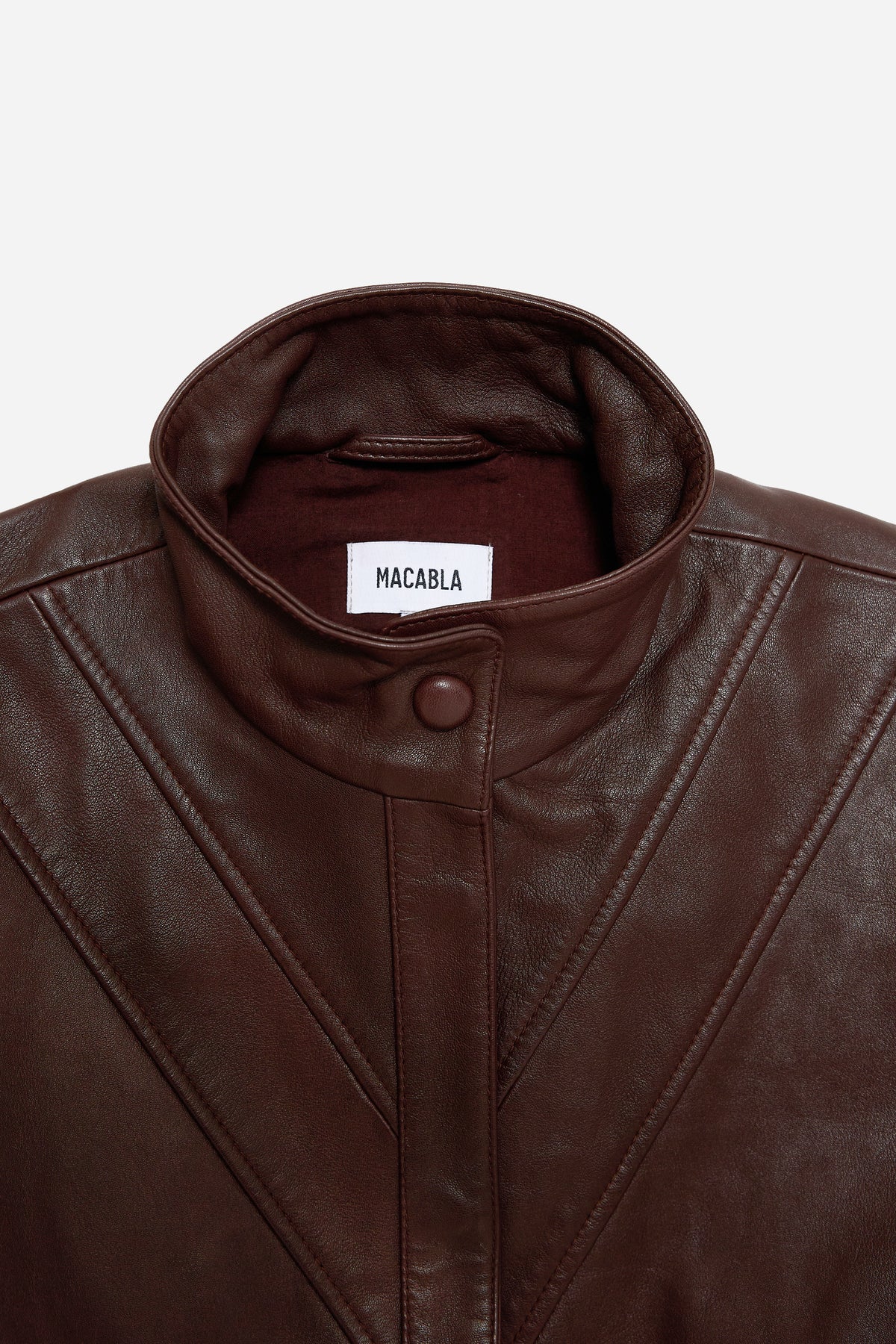 Brown Leather Bomber Jacket