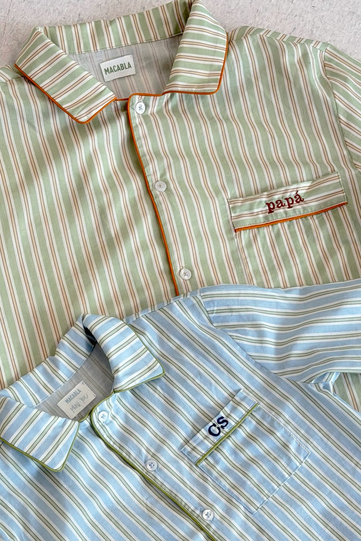 Kids Green Striped Pyjamas
